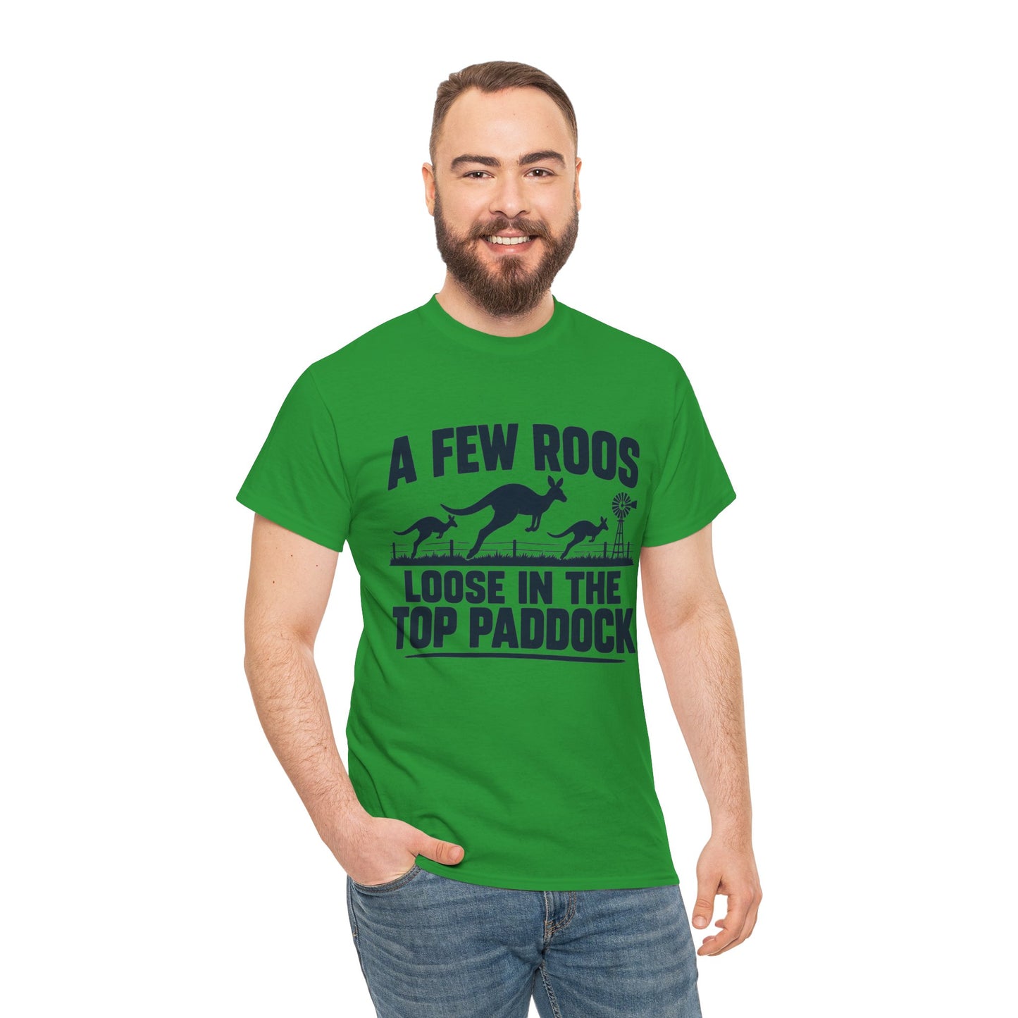A Few Roos Loose in the Top Paddock T-Shirt – Funny Aussie Kangaroo Tee