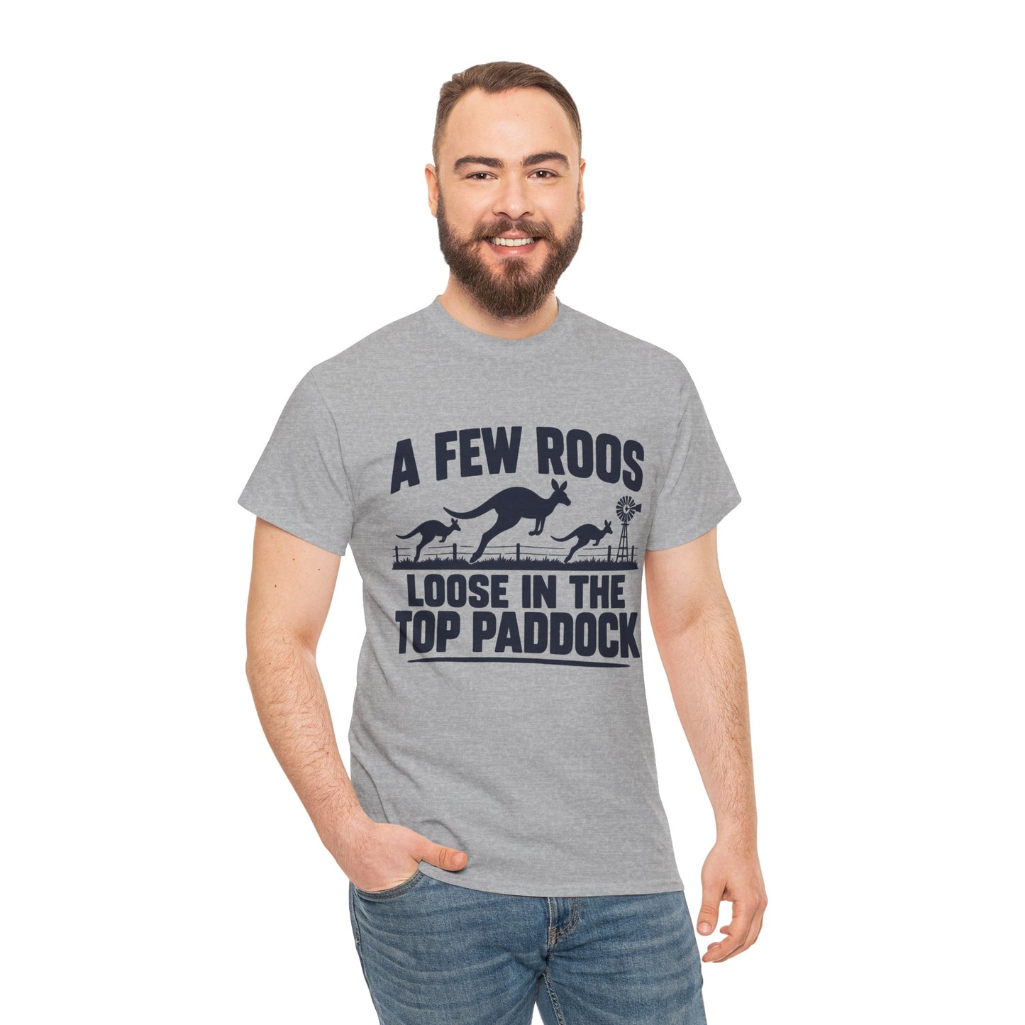 A Few Roos Loose in the Top Paddock T-Shirt – Funny Aussie Kangaroo Tee
