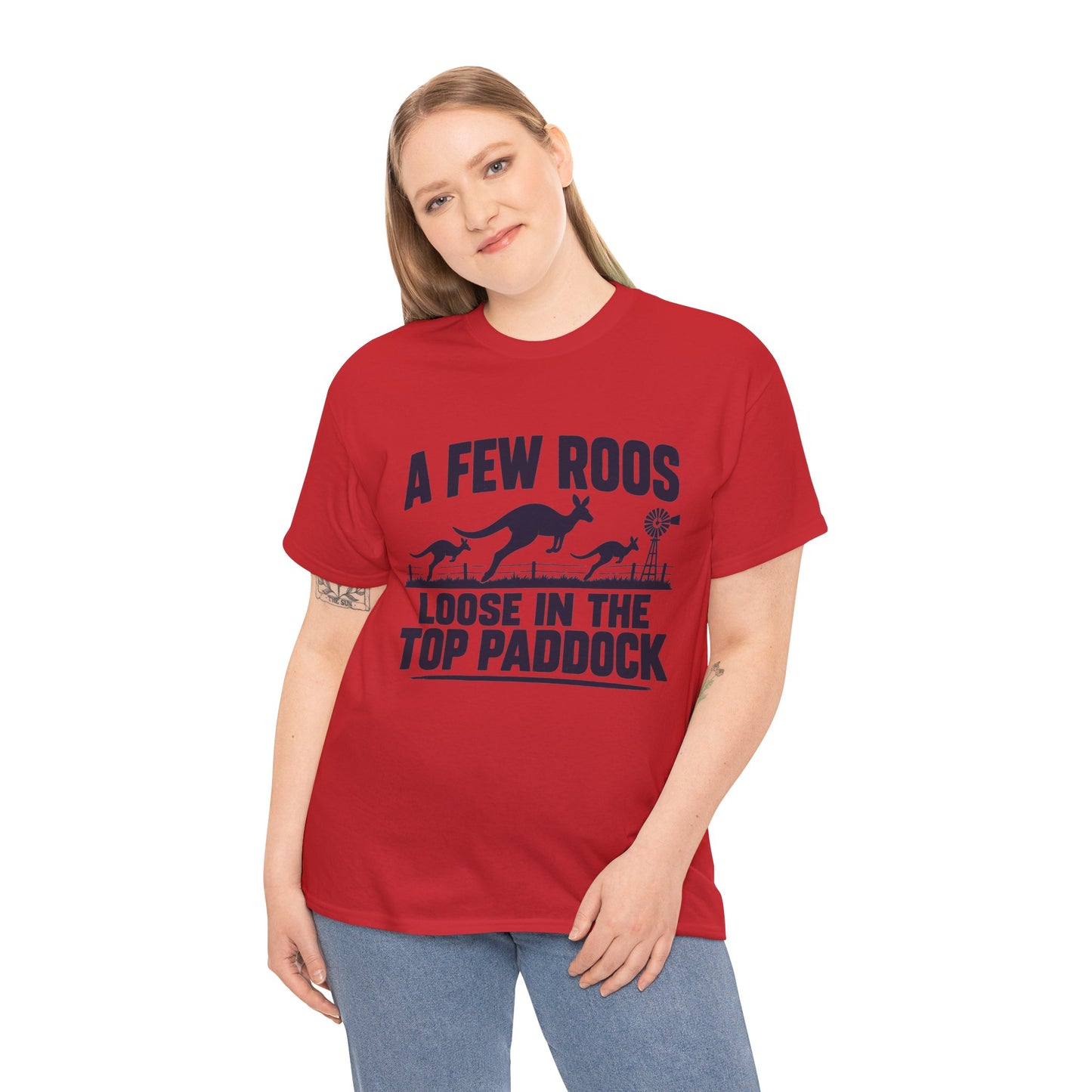A Few Roos Loose in the Top Paddock T-Shirt – Funny Aussie Kangaroo Tee