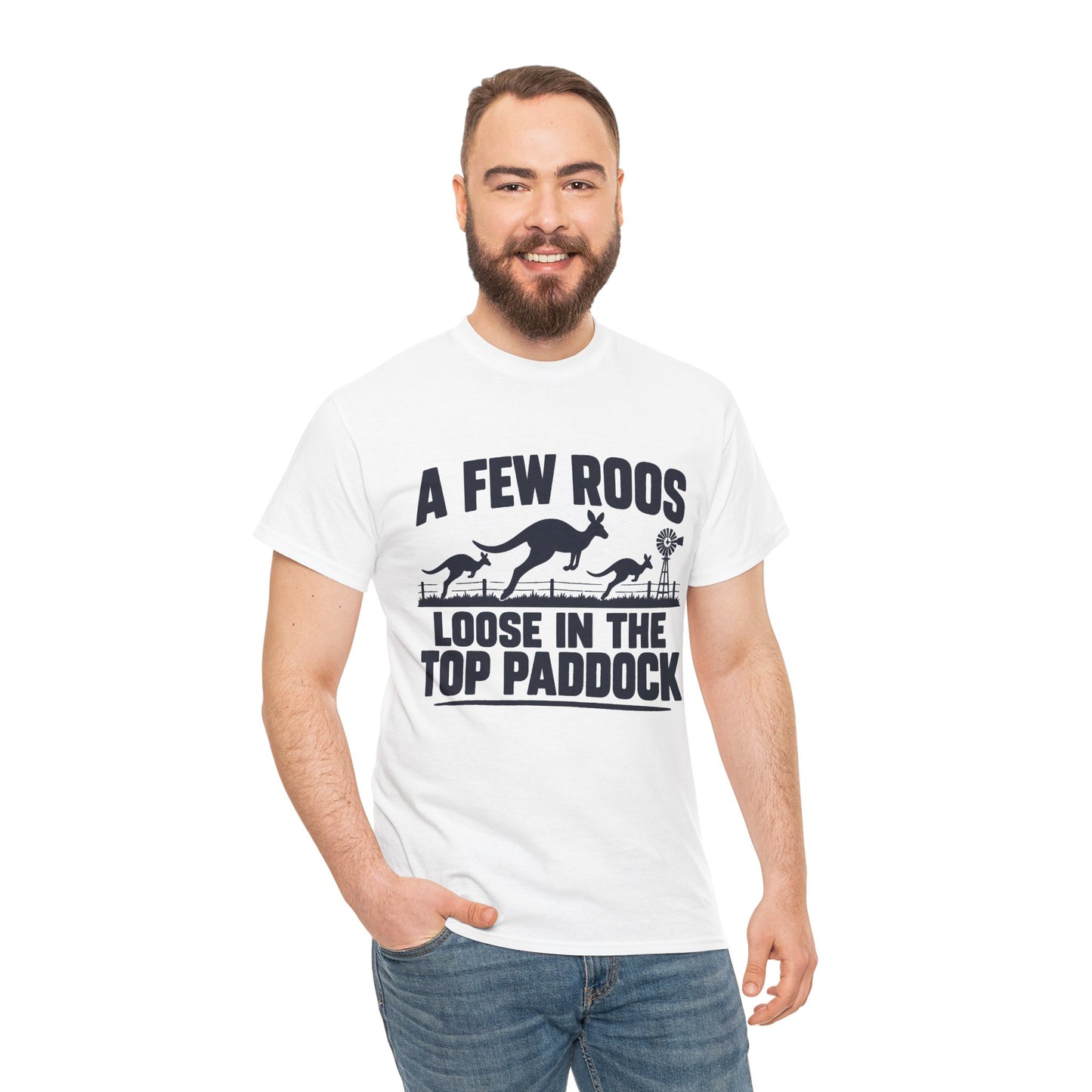 A Few Roos Loose in the Top Paddock T-Shirt – Funny Aussie Kangaroo Tee