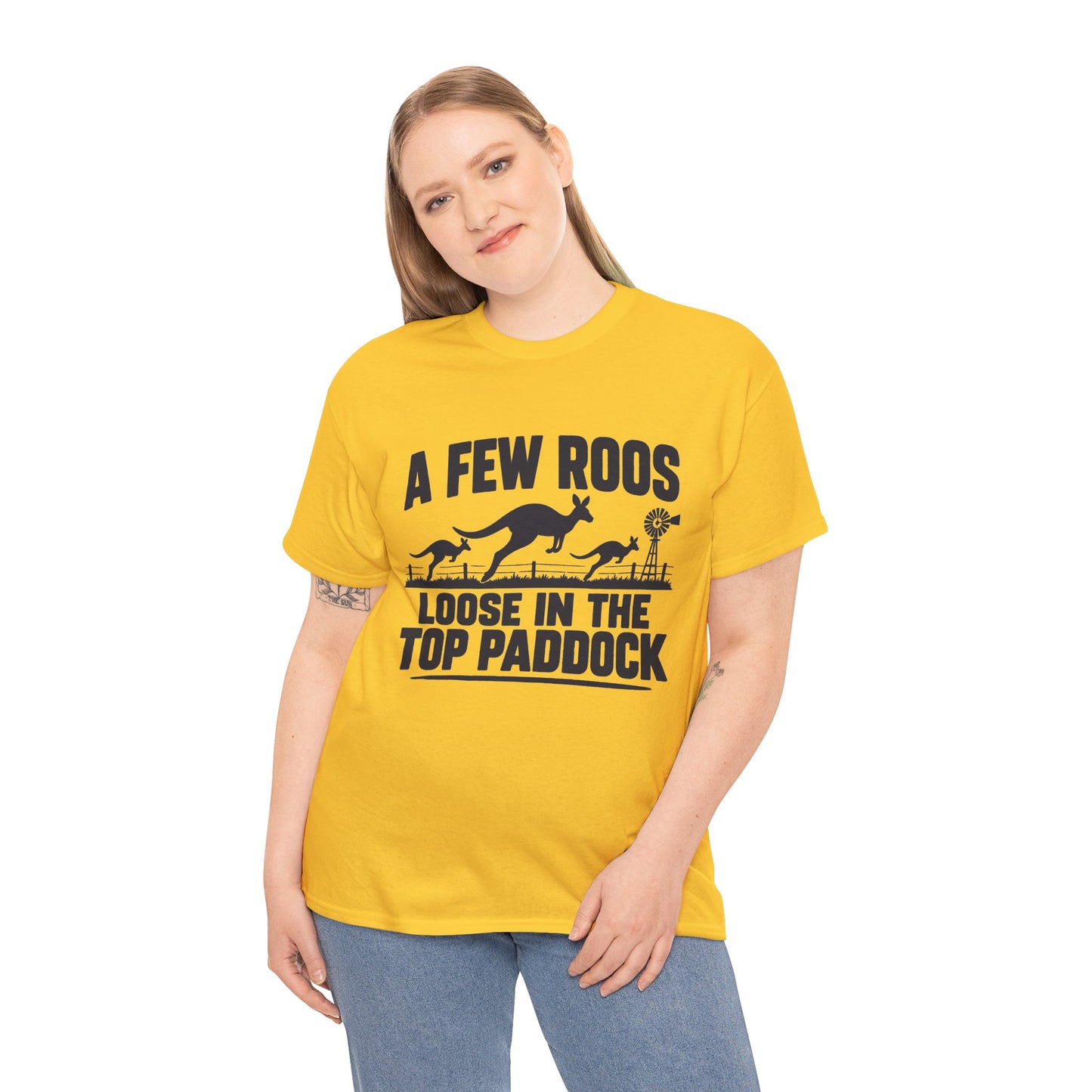 A Few Roos Loose in the Top Paddock T-Shirt – Funny Aussie Kangaroo Tee