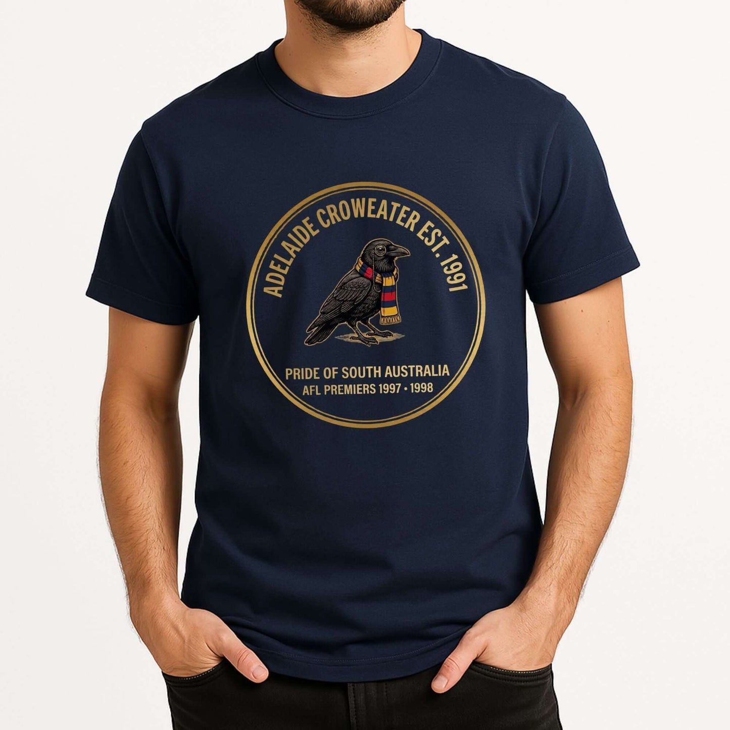 Adelaide Croweater Est. 1991 t-shirt celebrating the Pride of South Australia AFL supporters