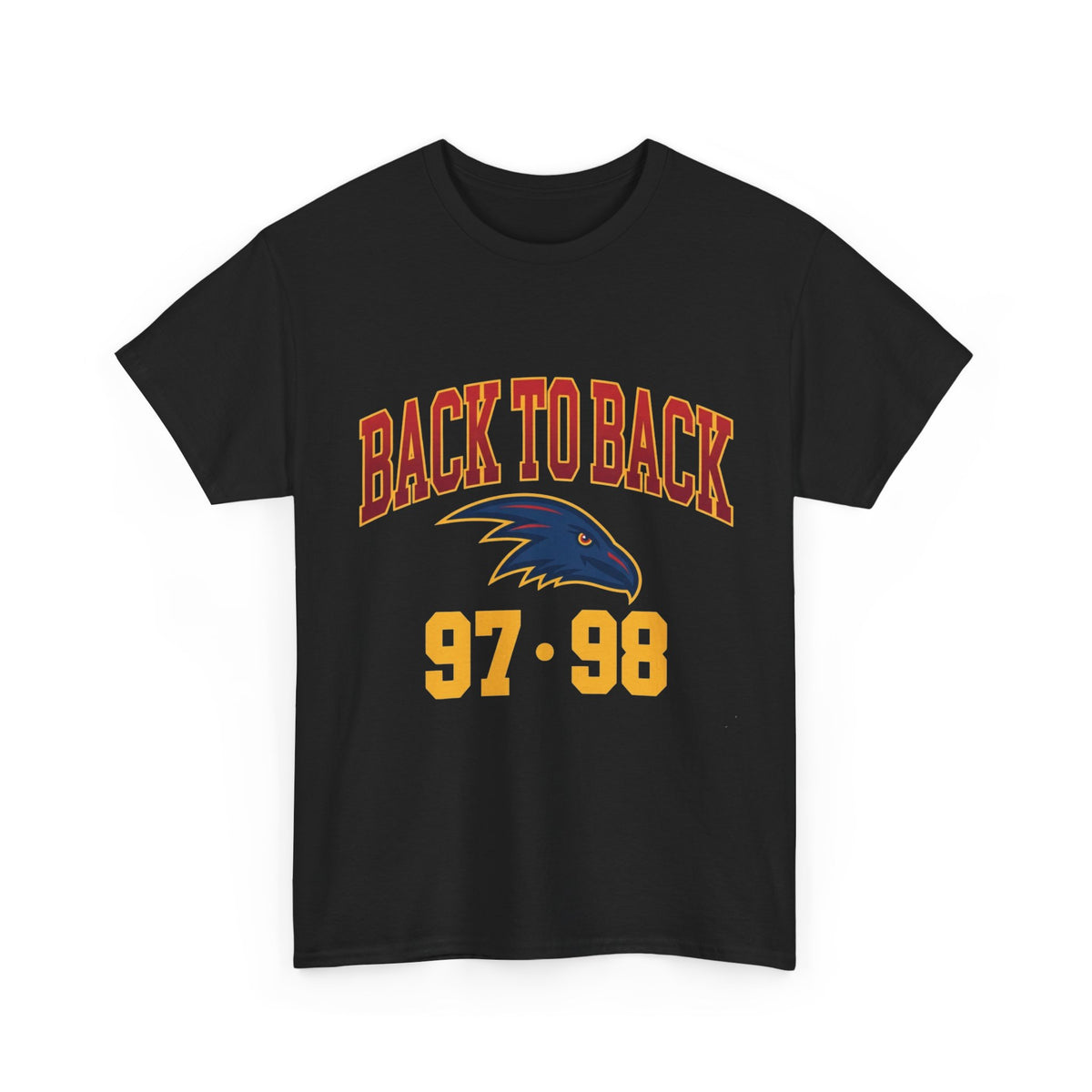 Retro Adelaide Crows supporter t-shirt honouring the 1997 and 1998 premierships