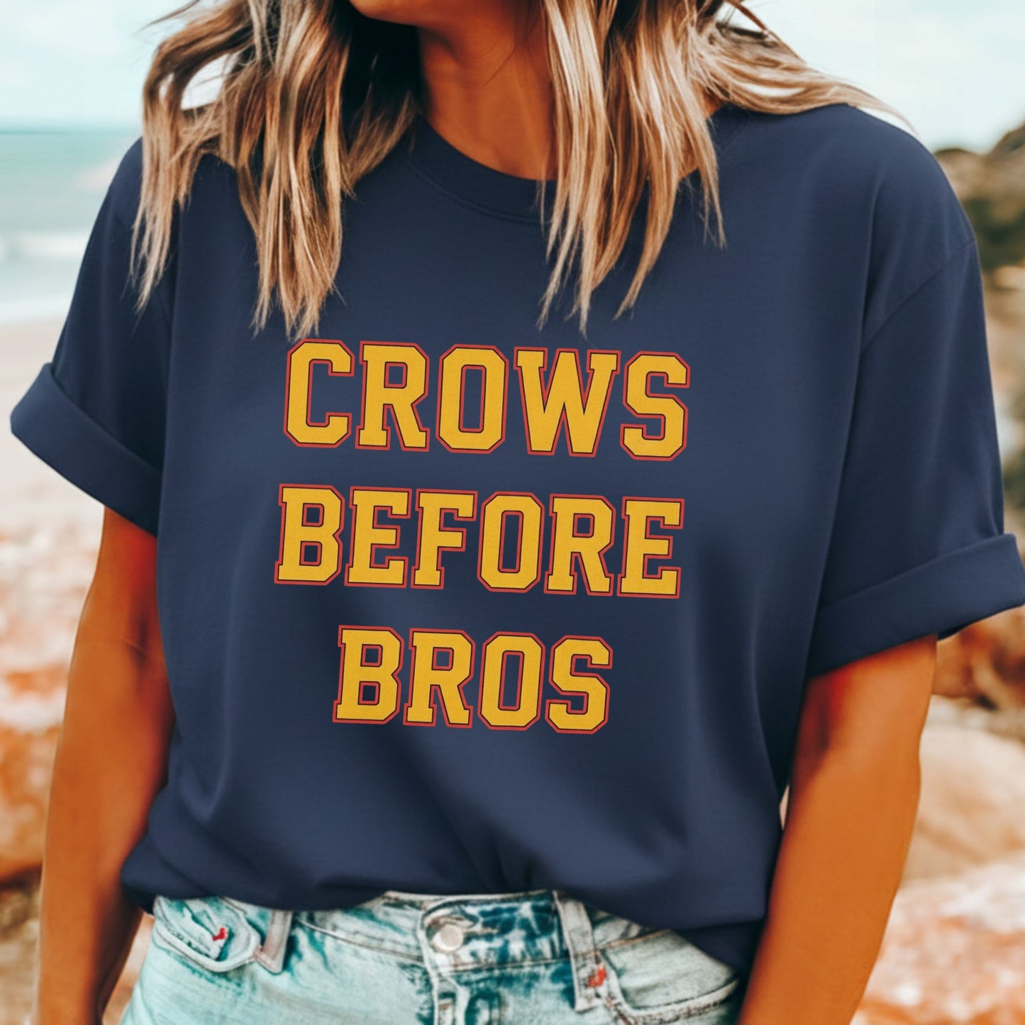 Crows Before Bros T-Shirt | Funny Adelaide Crows AFL Supporter Tee