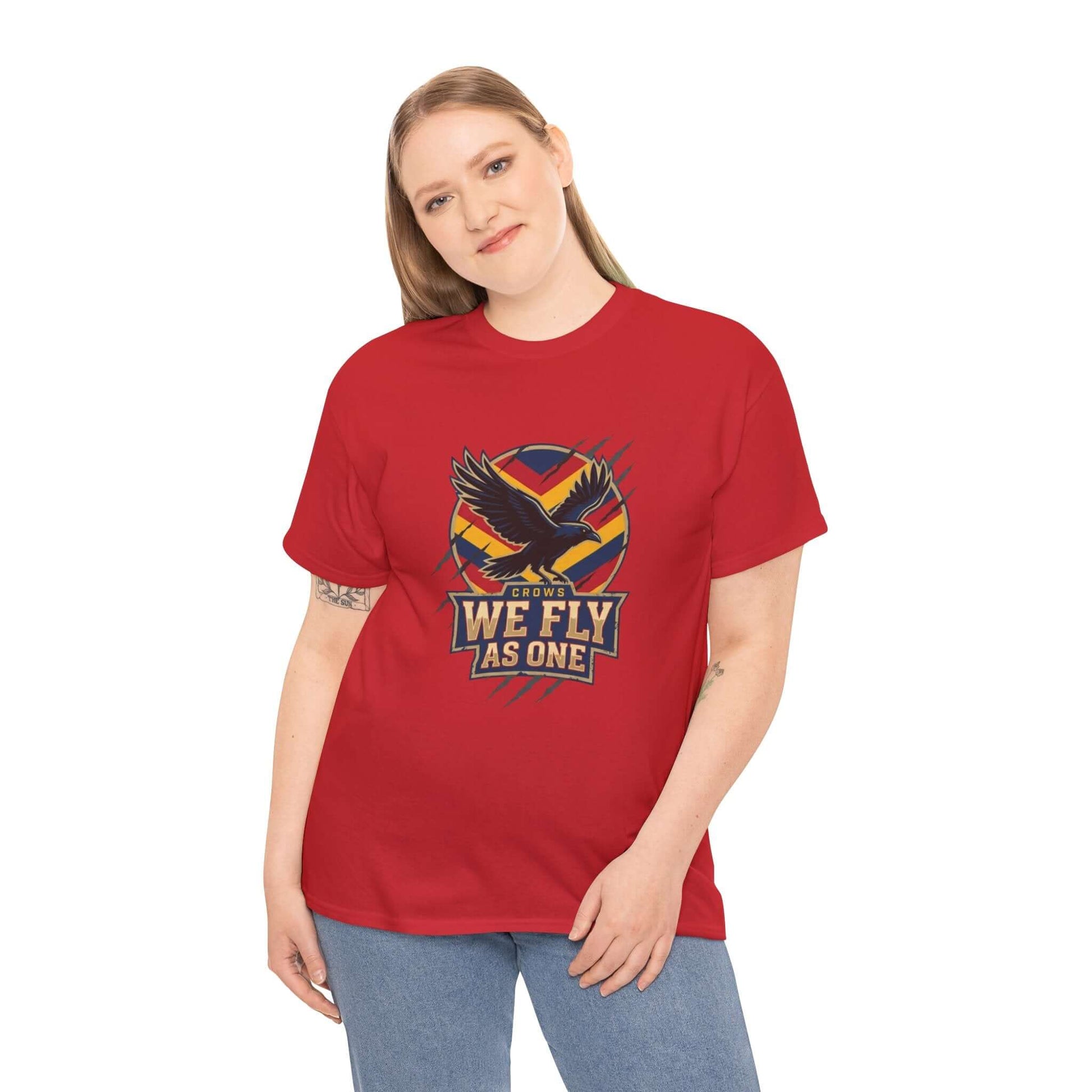 Game day Adelaide Crows t-shirt with “We Fly As One” slogan for passionate fans