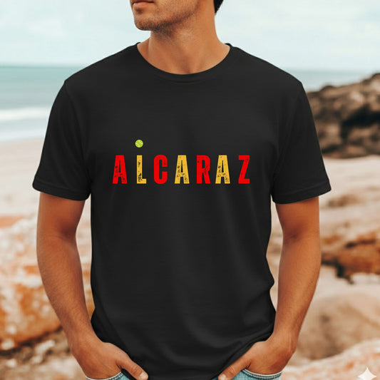 Carlos Alcaraz 2026 Australian Open Champion t-shirt in Spanish colours for tennis fans