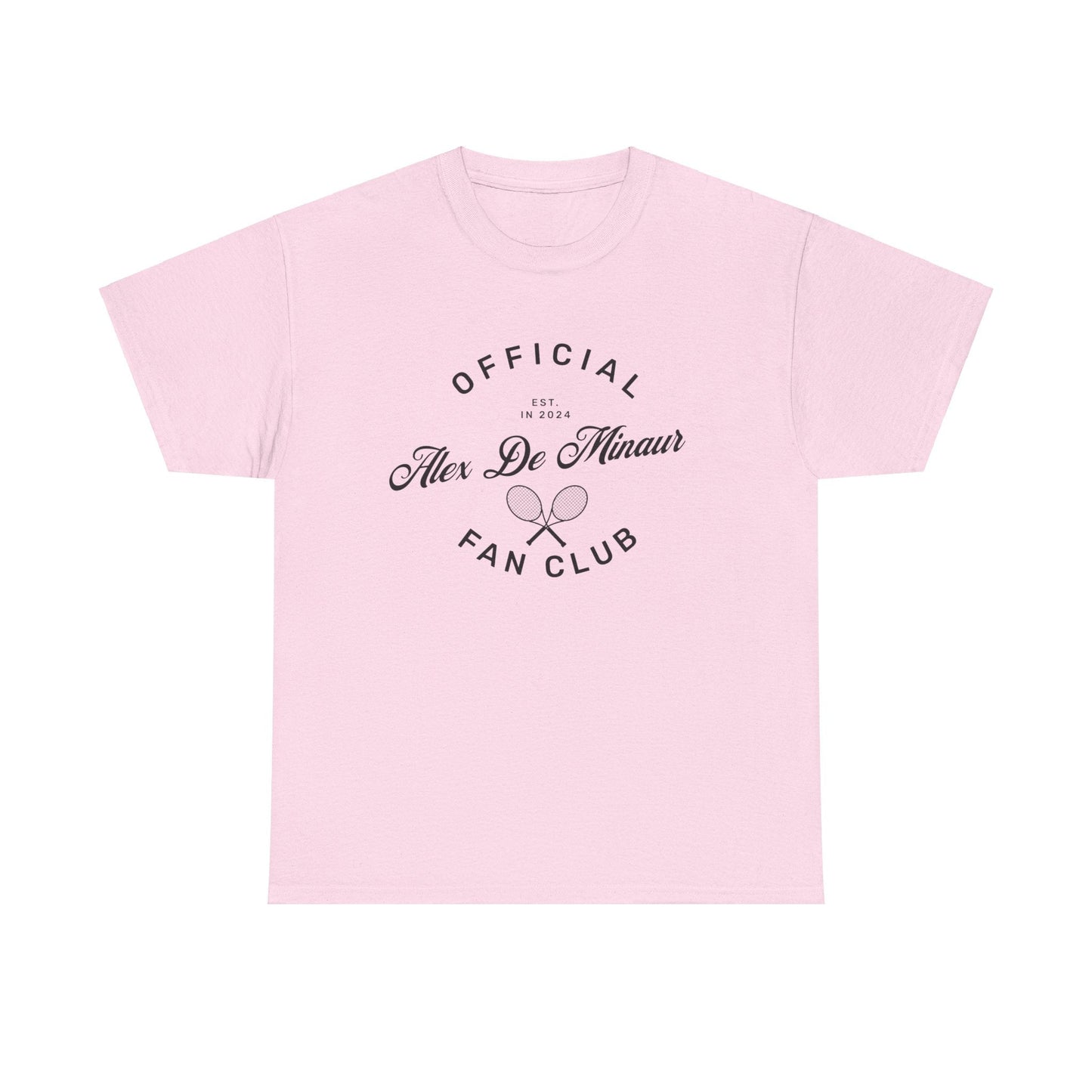 Celebrate Aussie tennis with the 'Alex De Minaur Fan Club' t-shirt—perfect for De Minaur fans