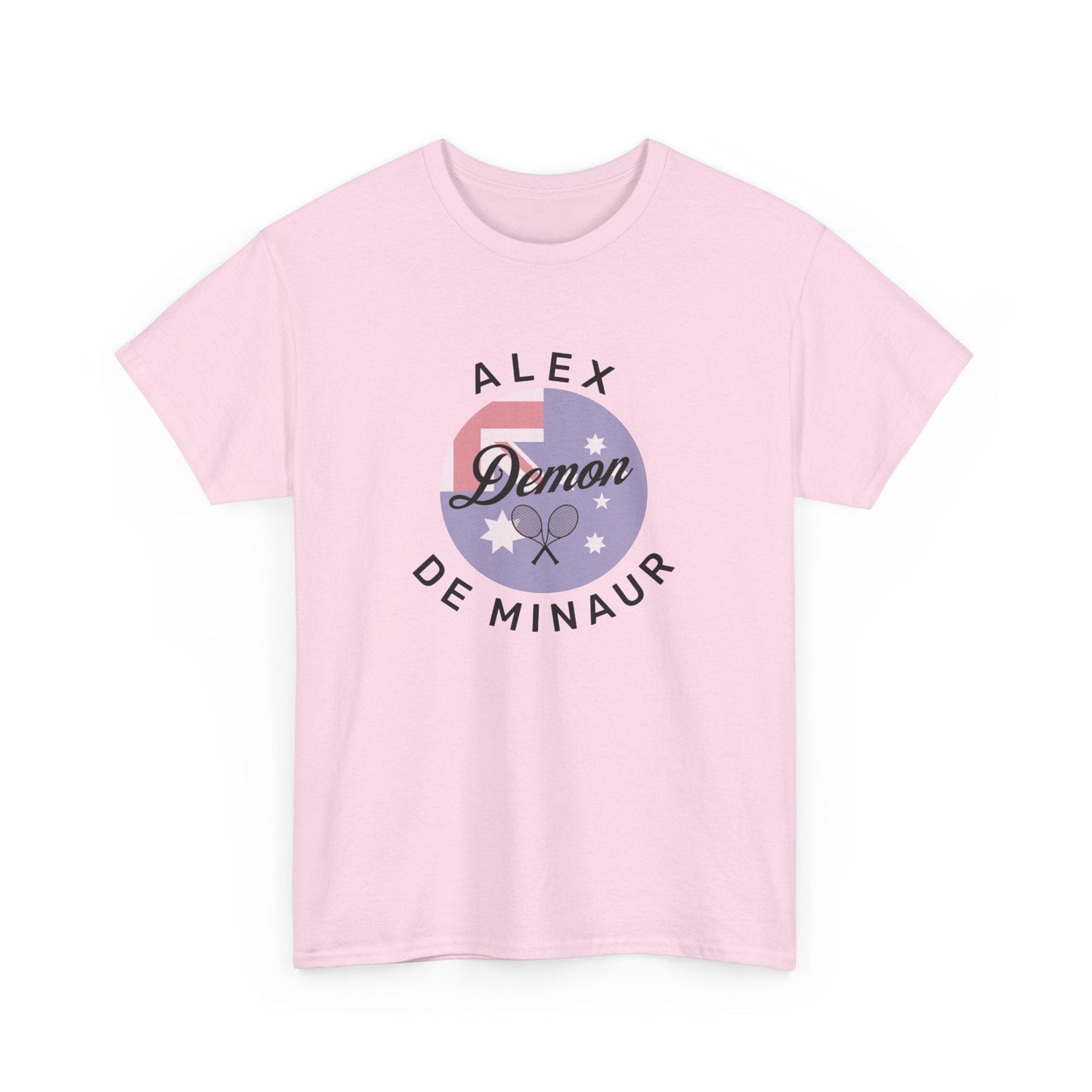 The Demon' Alex De Minaur t-shirt, ideal for fans following the rising Aussie tennis star's journey to success.