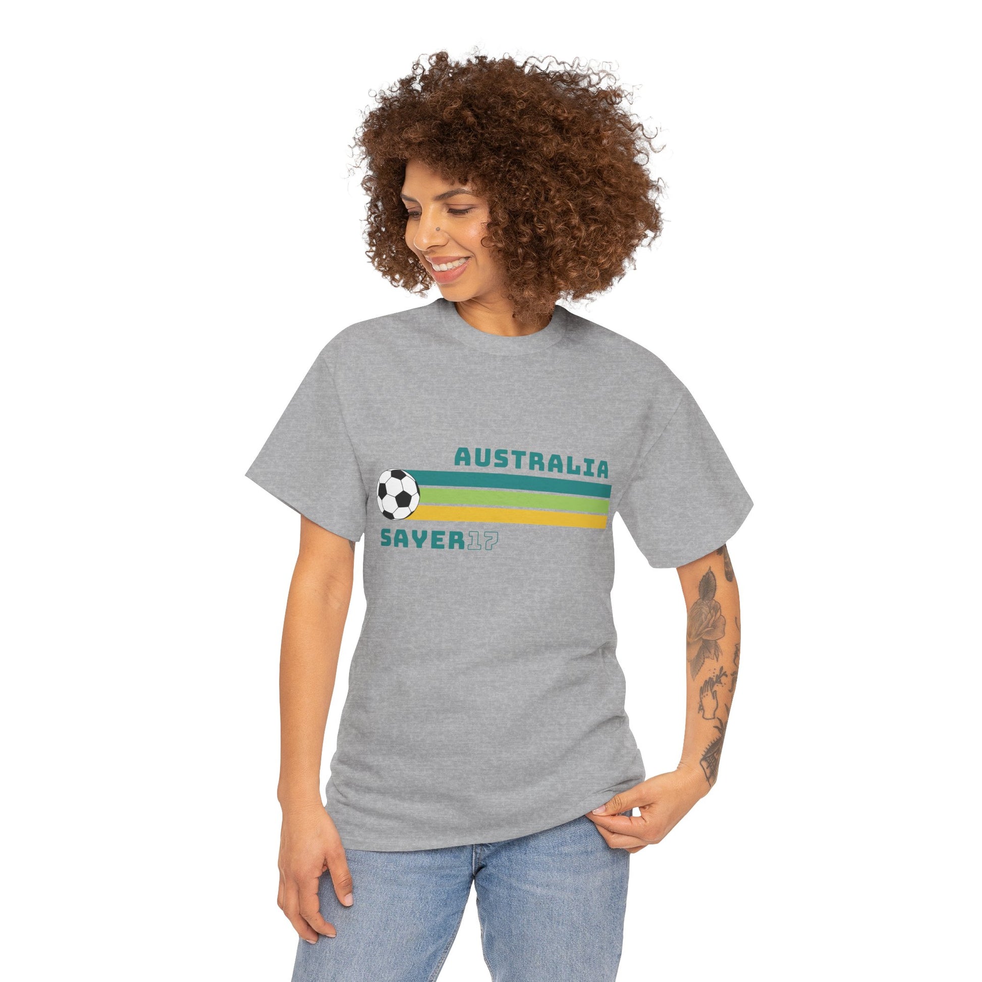 Stylish Matildas tee for fans of Amy Sayer, number 17 midfielder