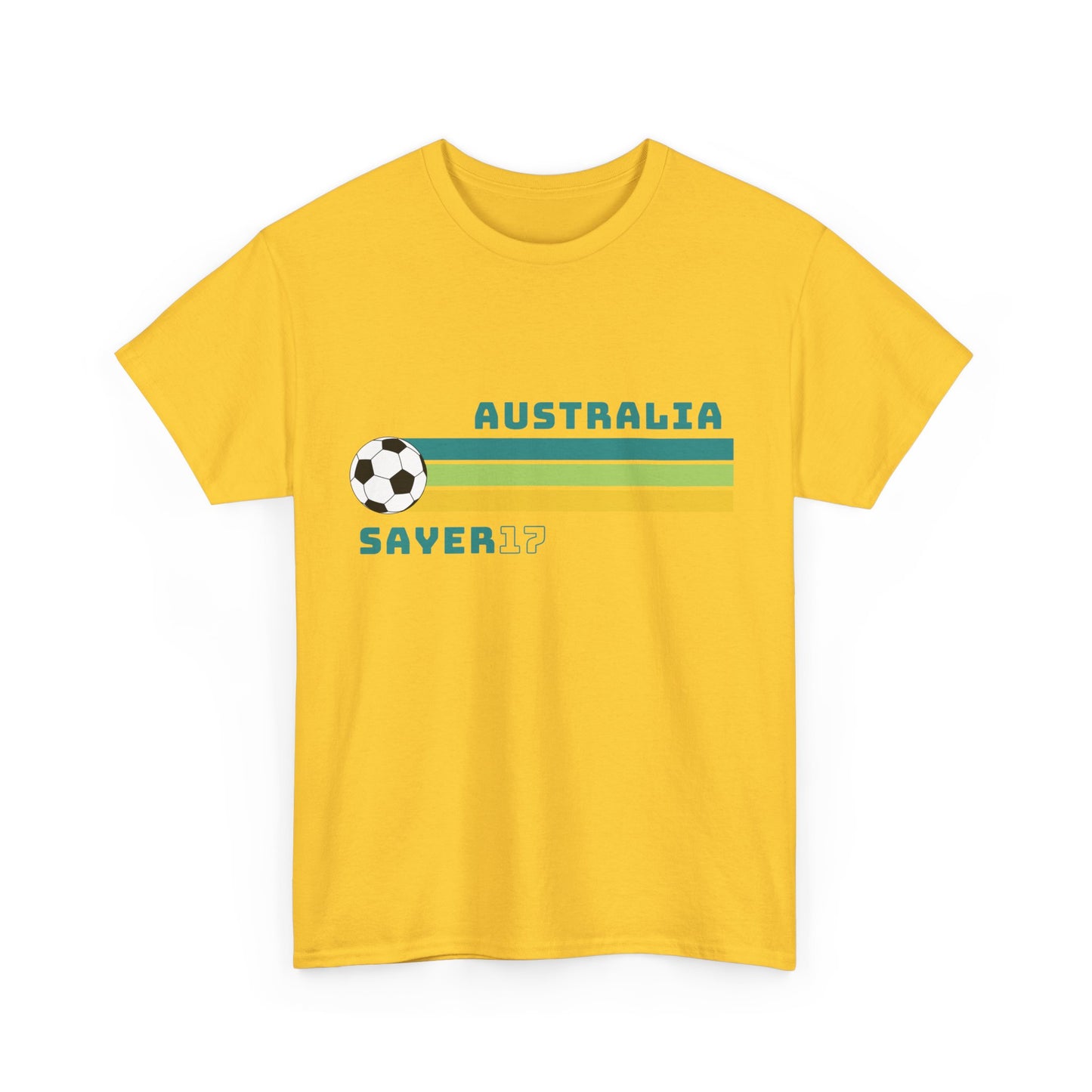Matildas fan t-shirt celebrating Amy Sayer’s iconic jersey