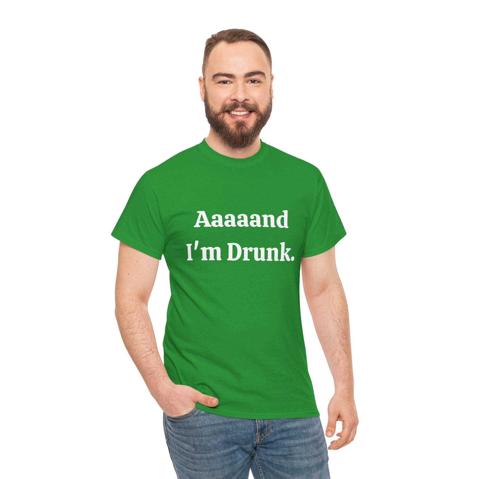 Lighthearted drinking tee great for St Paddy’s Day and parties