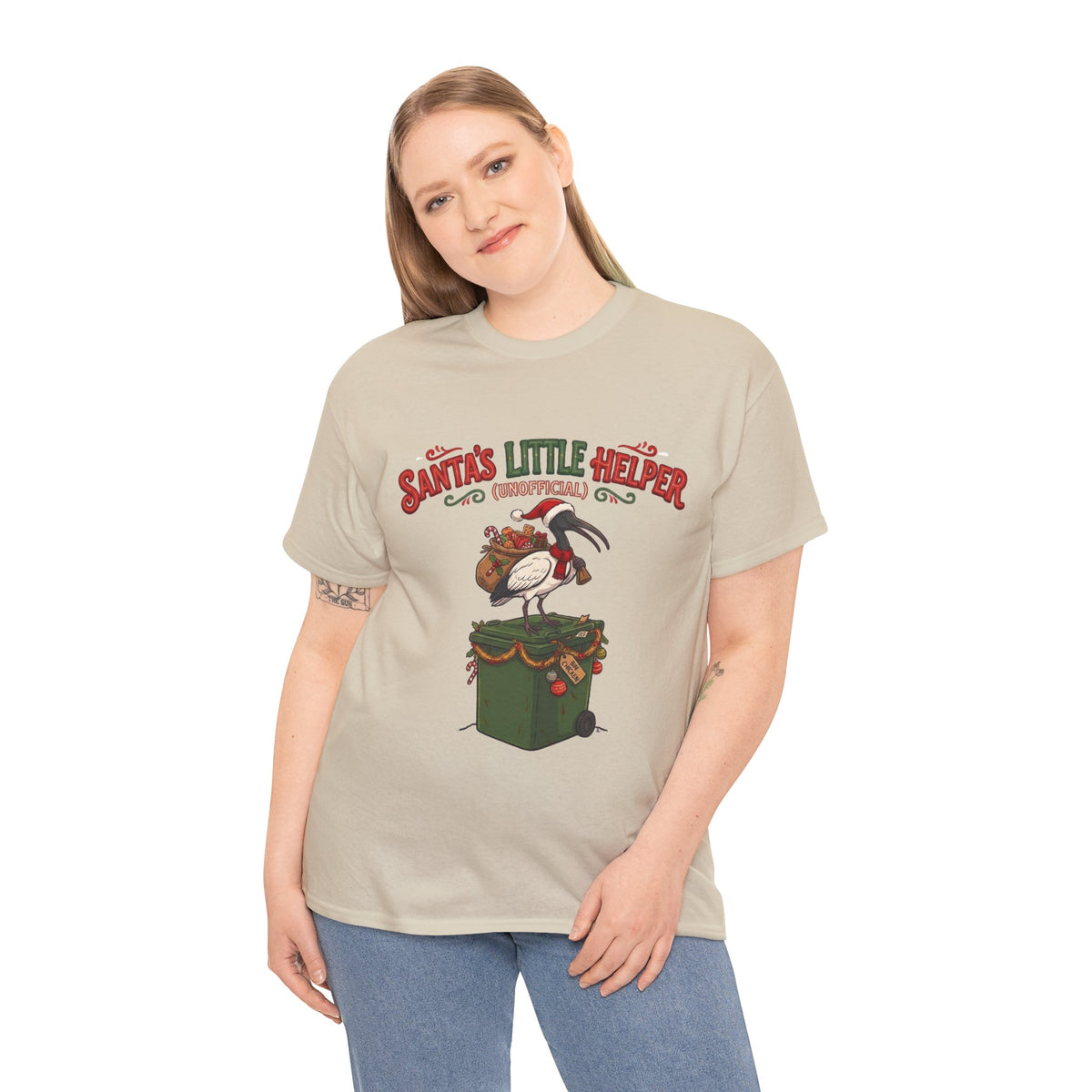Santa’s Little Helper Unofficial Bin Chicken Christmas T-Shirt | Funny Aussie Christmas Tee