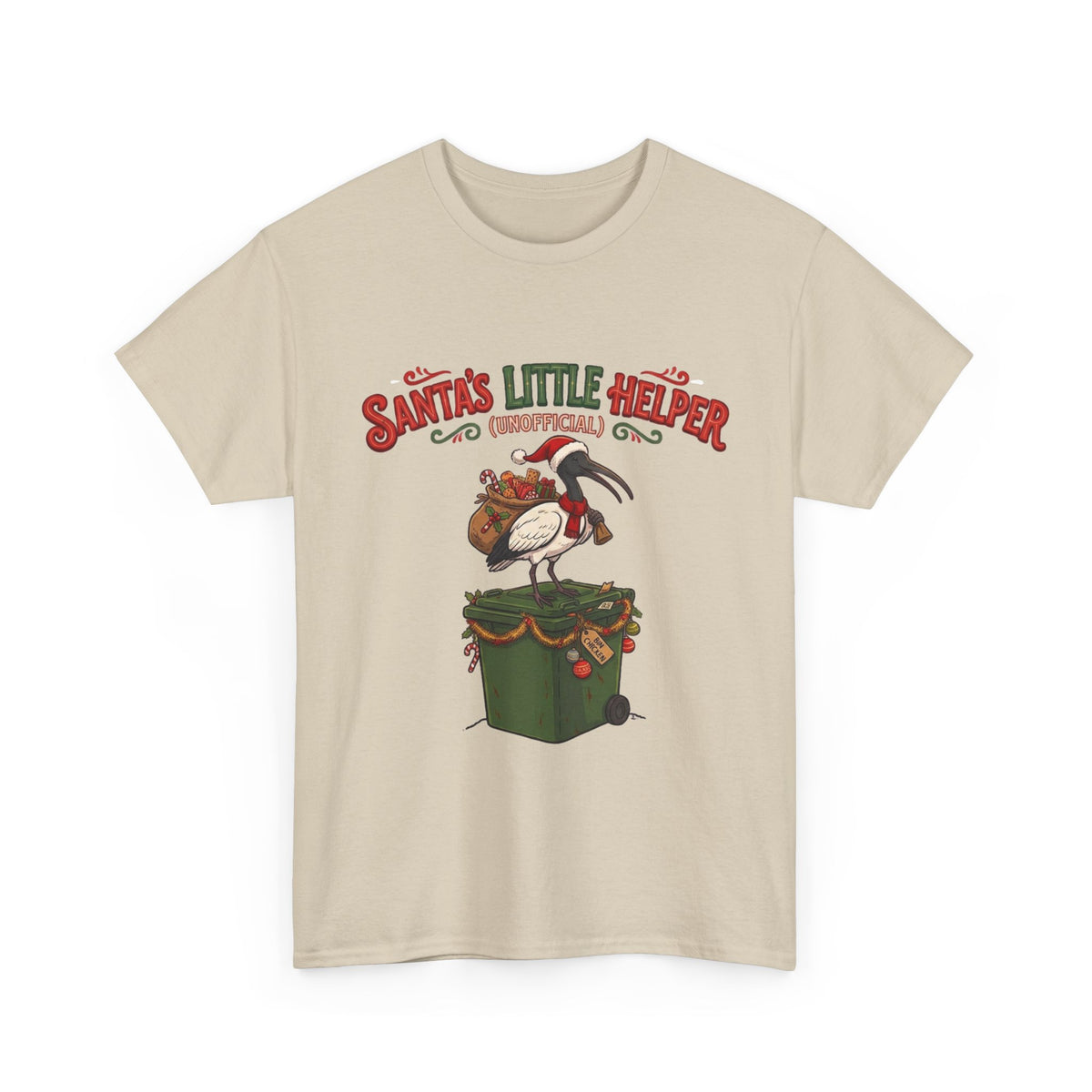 Santa’s Little Helper Unofficial Bin Chicken Christmas T-Shirt | Funny Aussie Christmas Tee