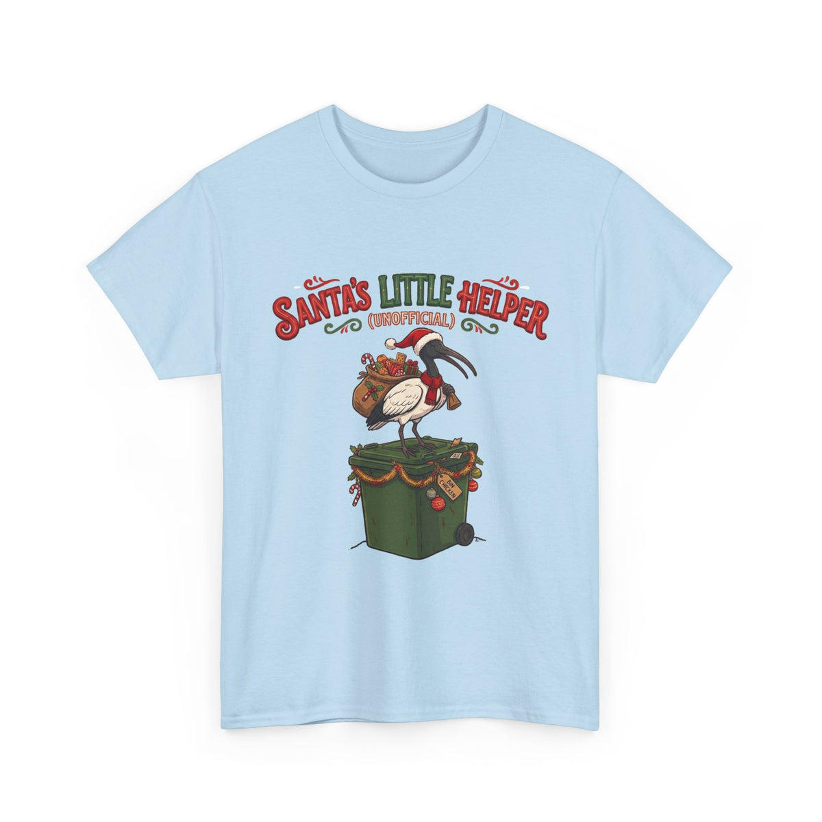Santa’s Little Helper Unofficial Bin Chicken Christmas T-Shirt | Funny Aussie Christmas Tee