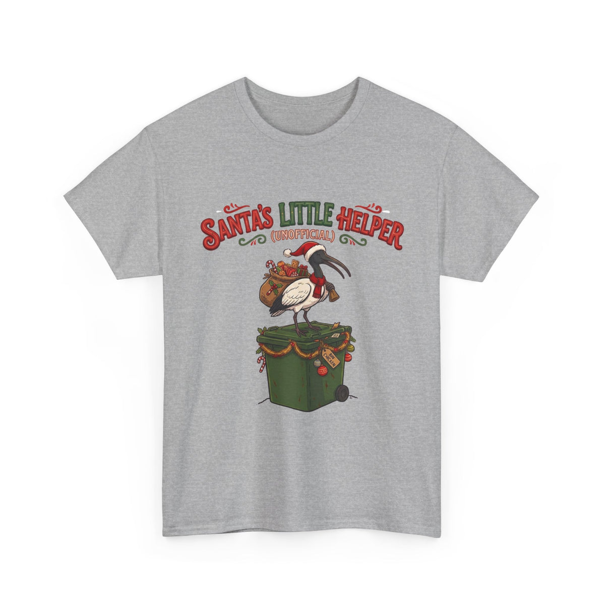 Santa’s Little Helper Unofficial Bin Chicken Christmas T-Shirt | Funny Aussie Christmas Tee
