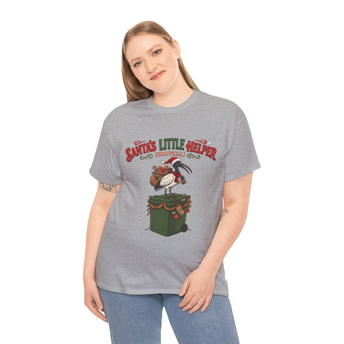 Santa’s Little Helper Unofficial Bin Chicken Christmas T-Shirt | Funny Aussie Christmas Tee