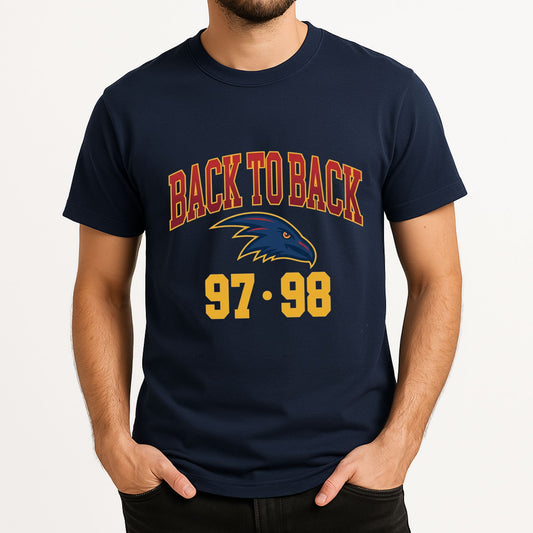 Adelaide Crows Back to Back 97 & 98 T-Shirt | Retro AFL Premiership Tee