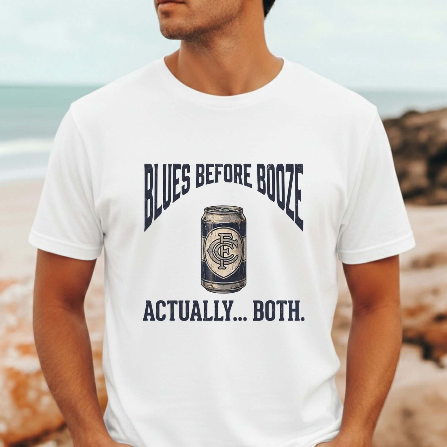 Blues Before Booze t-shirt for passionate Carlton AFL supporters