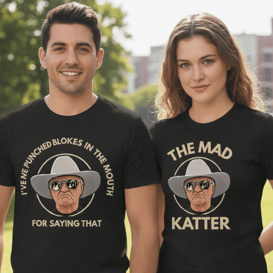 Bob Katter t-shirt bundle featuring iconic Aussie political humour and a save-more deal