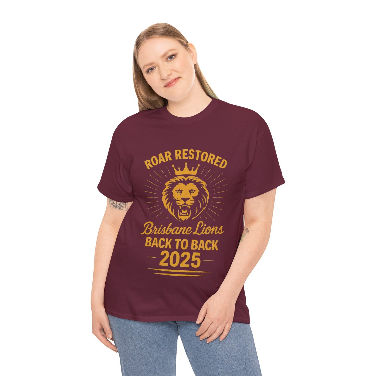 Brisbane Lions back-to-back 2025 premiership t-shirt “Roar Restored” for match day