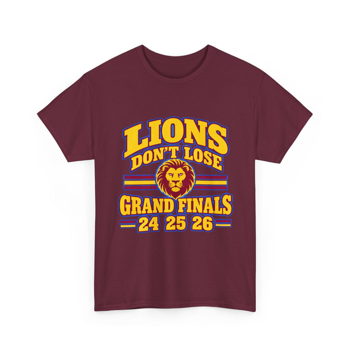 Brisbane Lions three-peat champions 2024 2025 2026 fan tee
