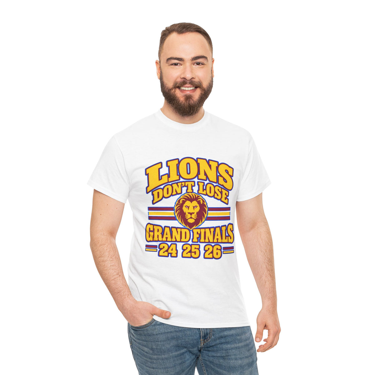 Brisbane Lions three-peat footy shirt for game day and celebrations
