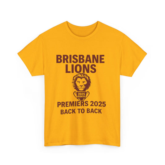 Brisbane Lions Premiership 2025 t-shirt celebrating back-to-back glory