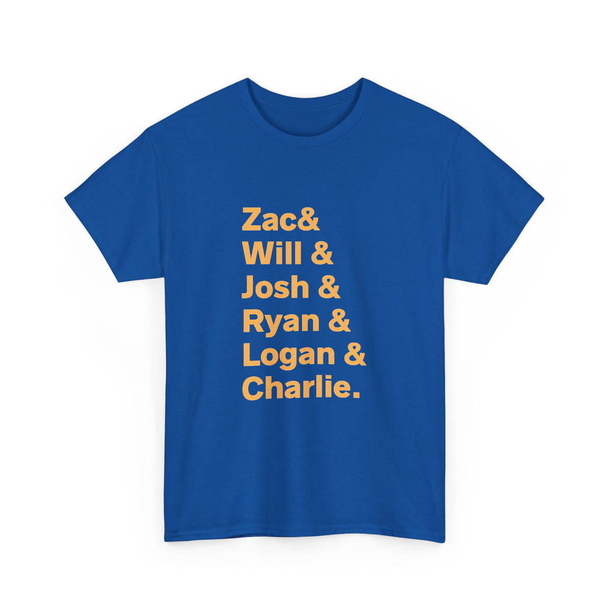 Brisbane Lions 2026 premiership shirt featuring Zac, Will, Josh, Ryan, Logan and Charlie