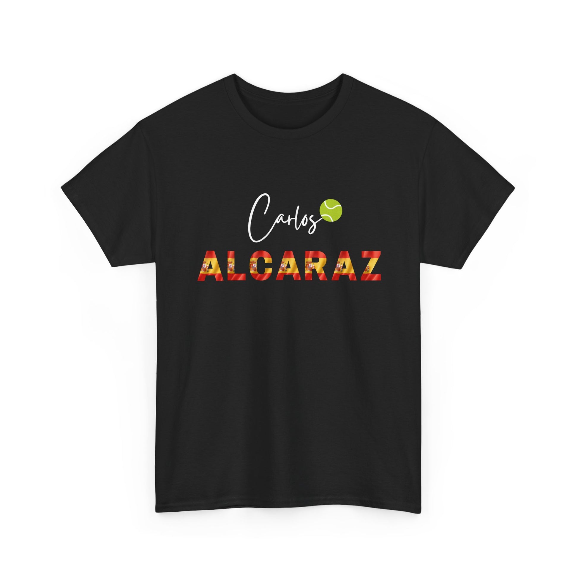 Spanish tennis champion graphic tee with red and yellow design