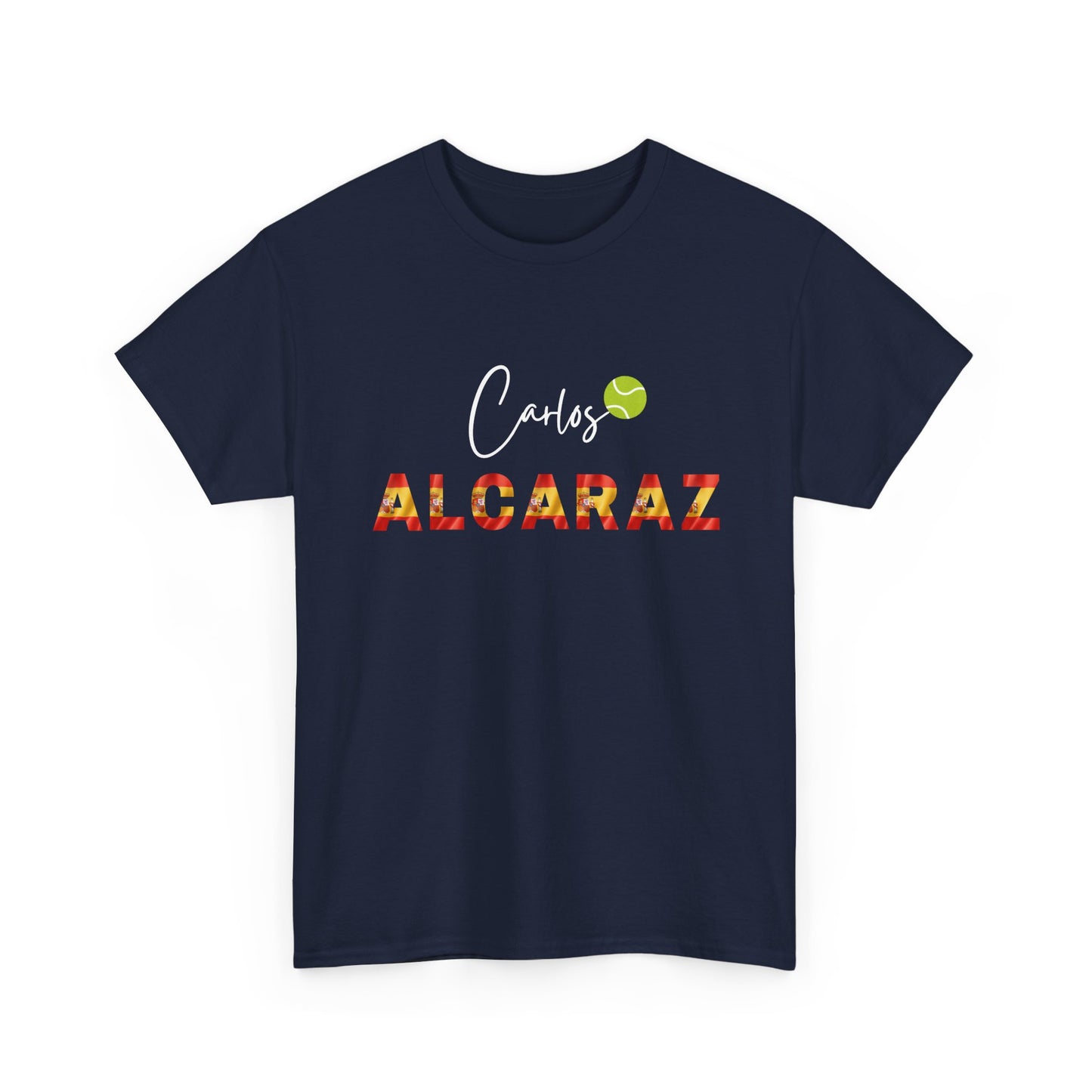 Red and yellow Spanish tennis themed unisex t-shirt