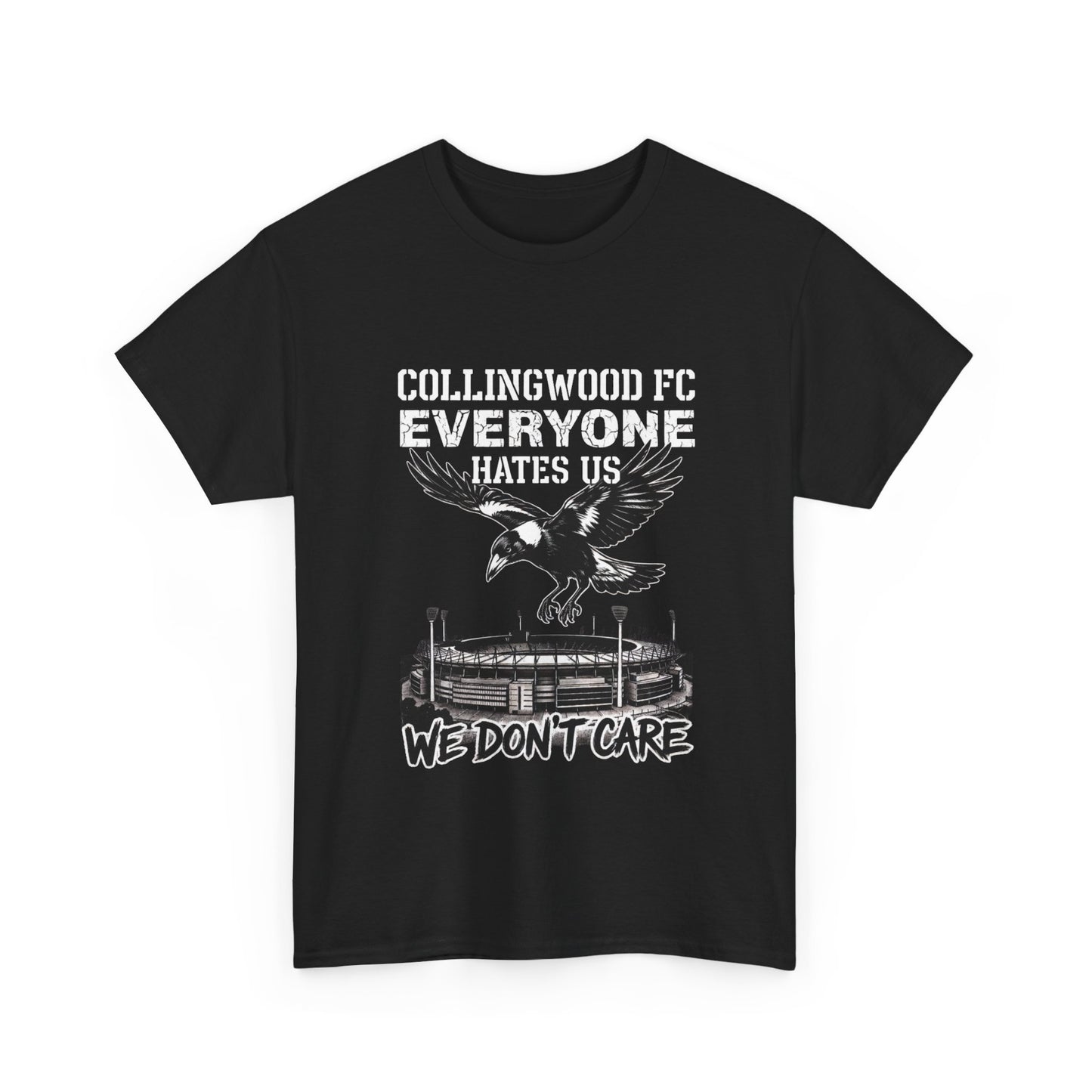 Collingwood Magpies "Everyone Hates Us, We Don't Care" MCG Swoop Tee