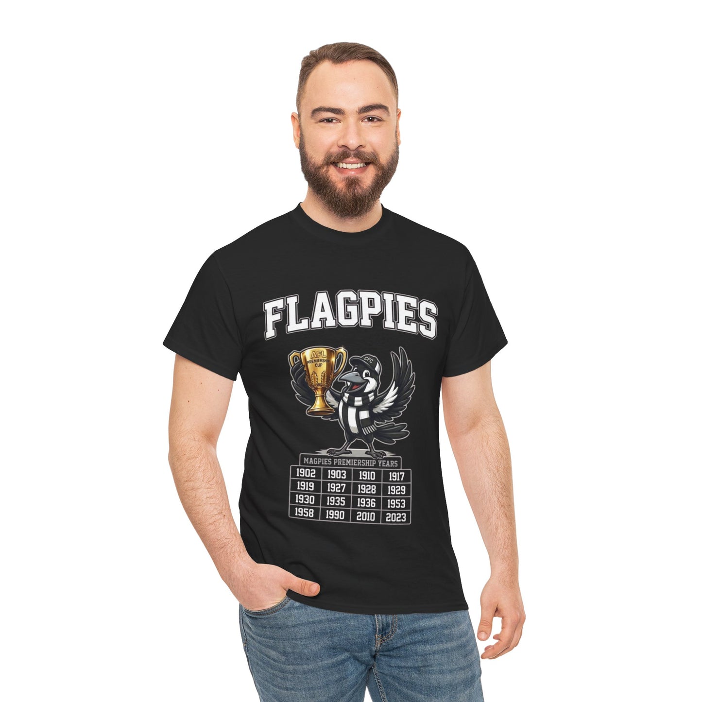 Collingwood Flagpies: Ultimate Premiership History Tee