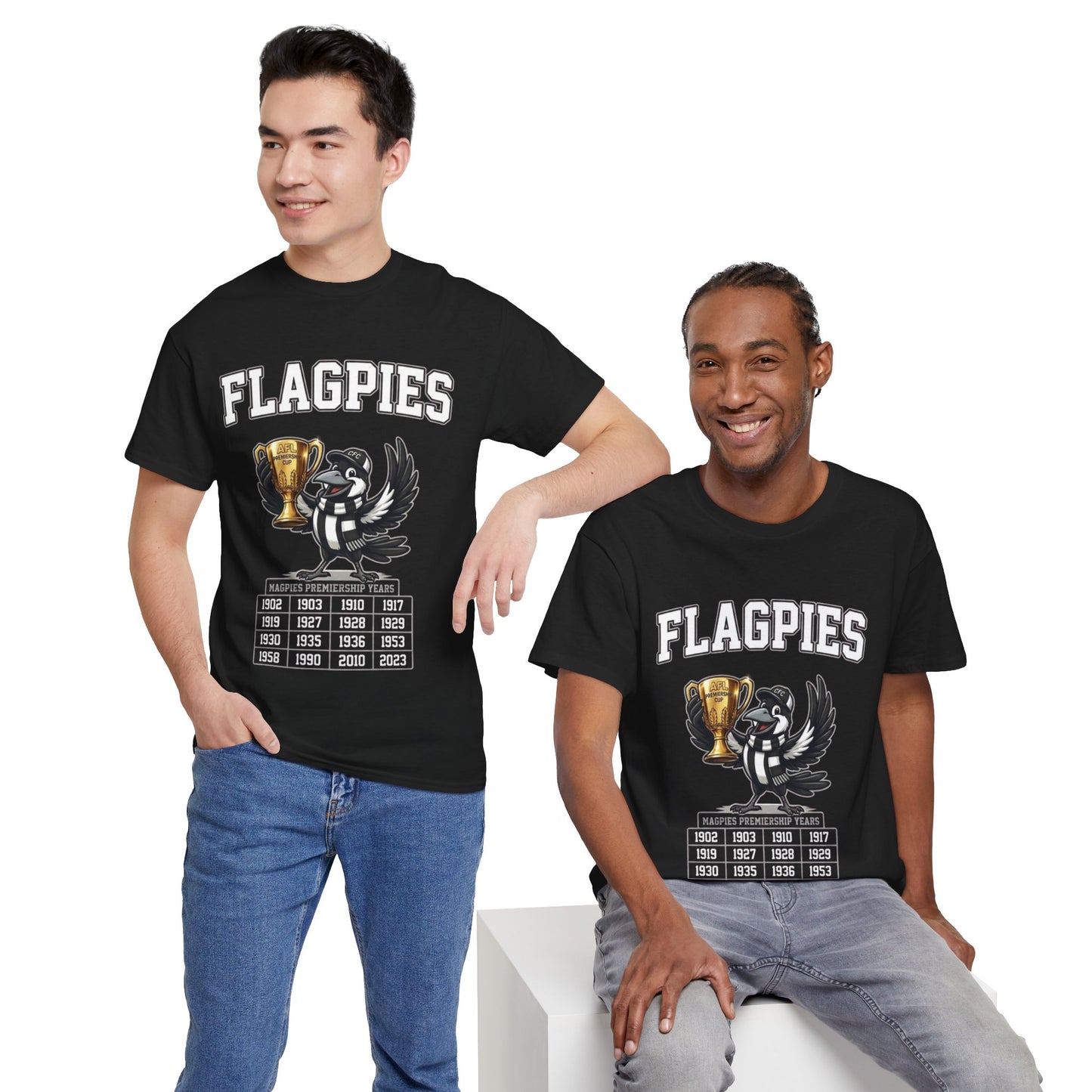 Collingwood Flagpies: Ultimate Premiership History Tee