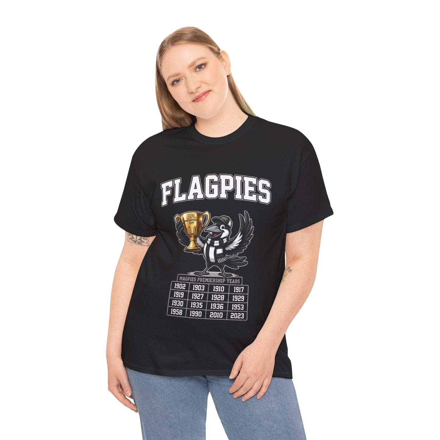 Collingwood Flagpies: Ultimate Premiership History Tee