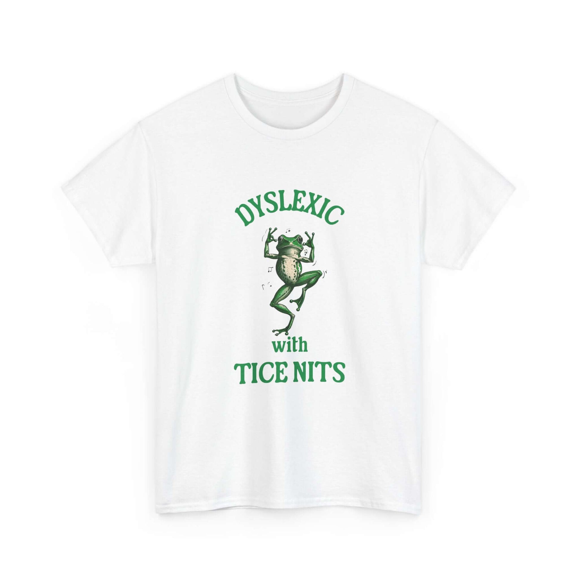 Funny dyslexic frog shirt “tice nits” joke T-shirt Australian slang humour