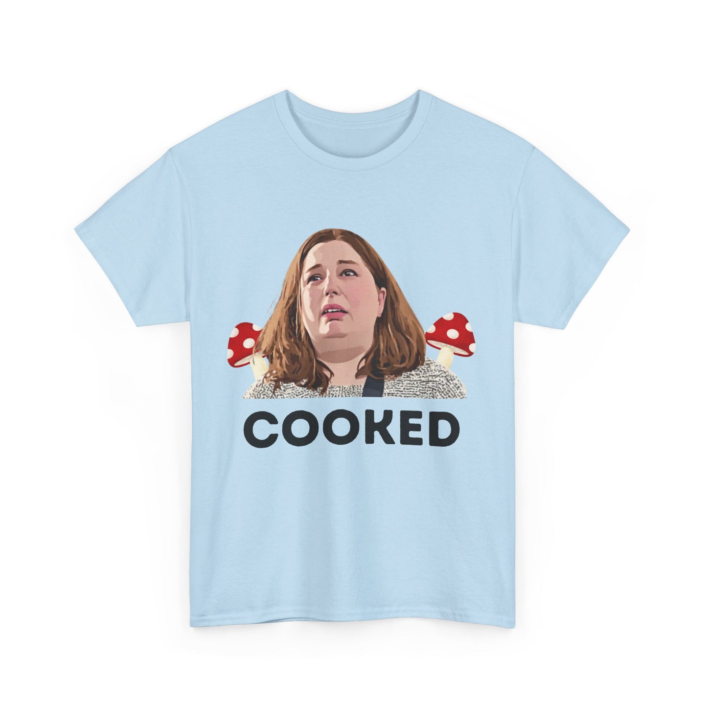 Erin Patterson parody shirt with Cooked and mushroom chef theme