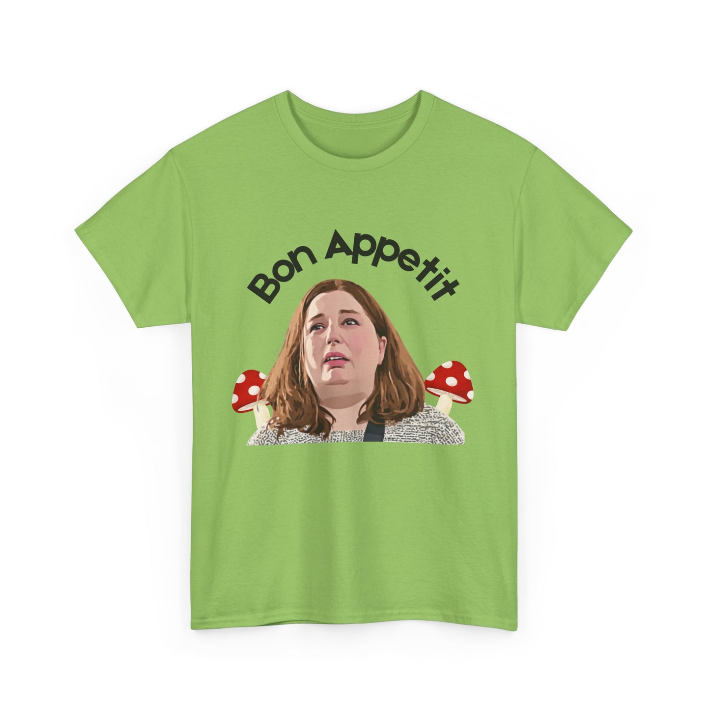 Quirky unisex tee with Erin Patterson and suspicious mushrooms