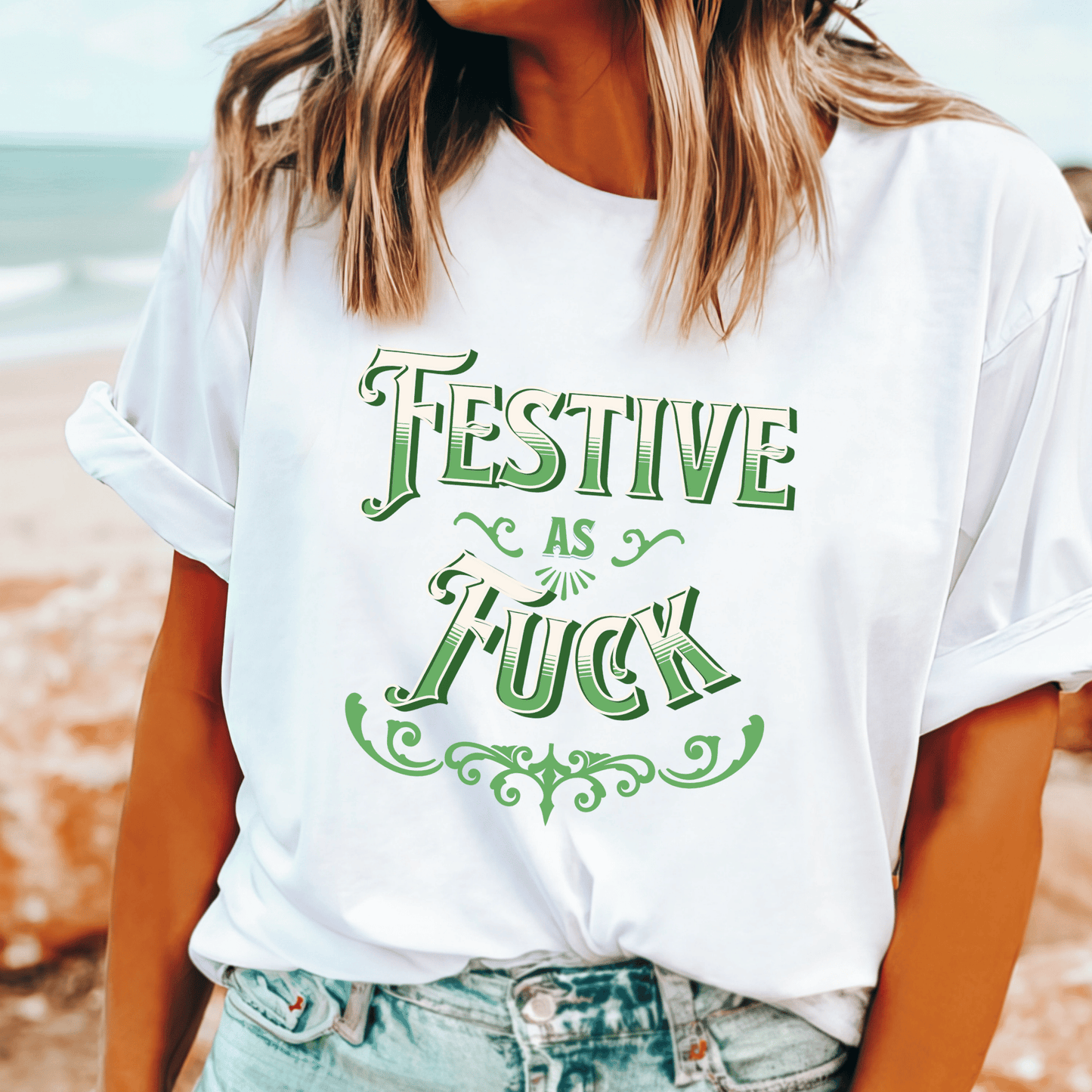 Bold holiday statement tee – Festive as Fuck shirt for Christmas and Friendmas