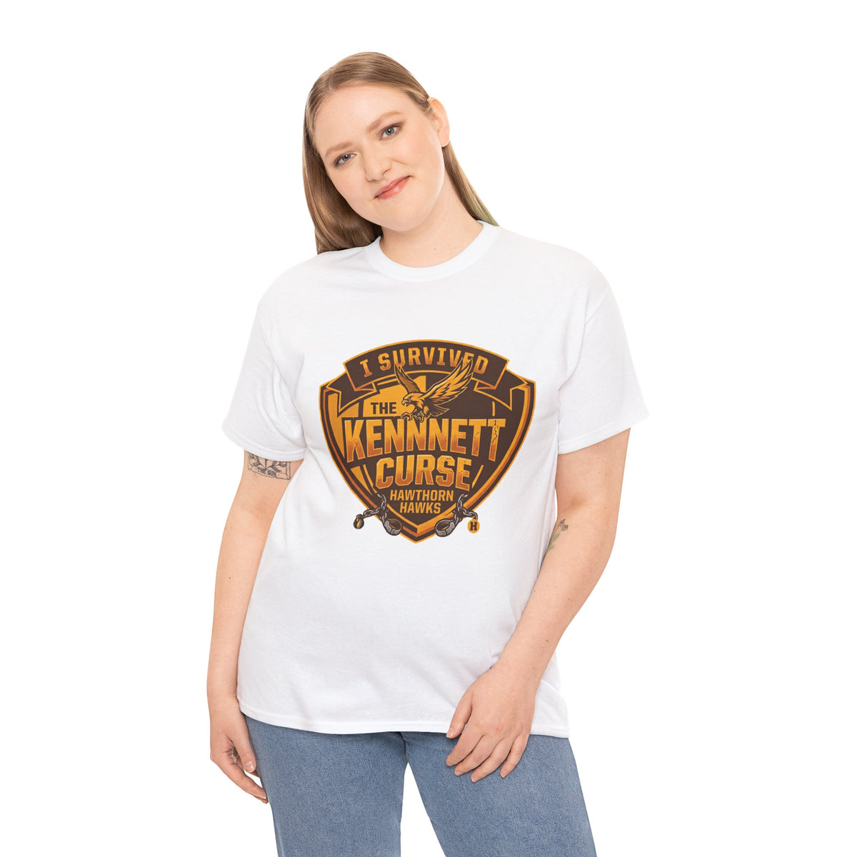 AFL footy fan T-shirt featuring the I Survived The Kennett Curse slogan