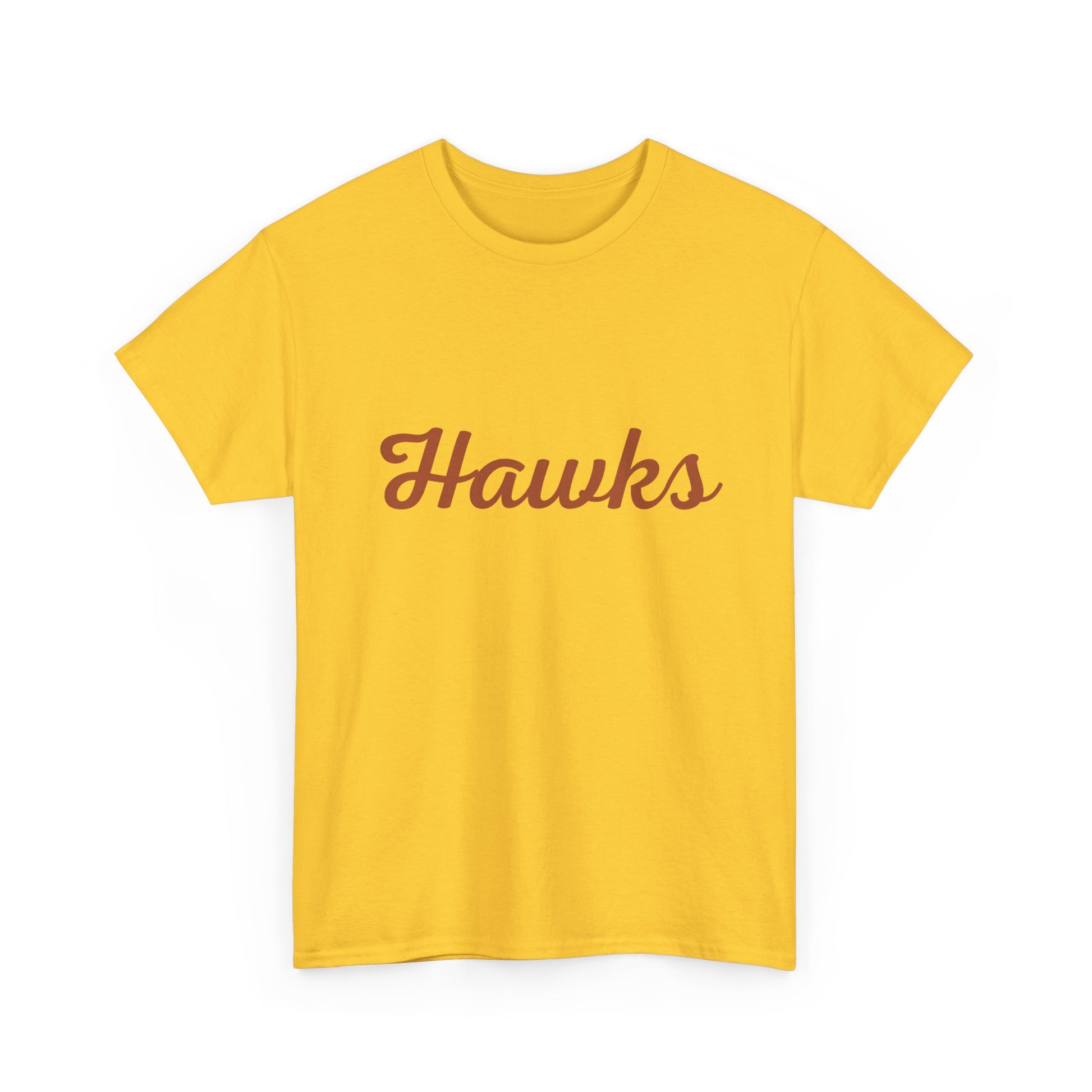 Hawks AFL t-shirt with cursive design for Hawthorn fans