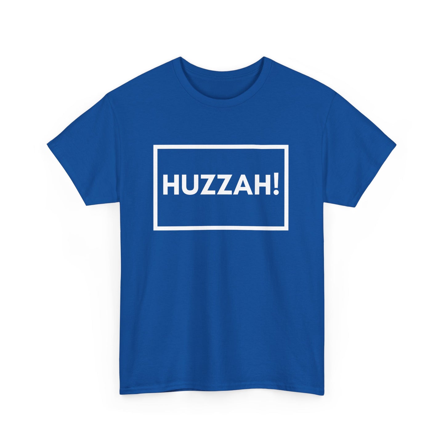 Minimalist Huzzah graphic tee with cheerful wording