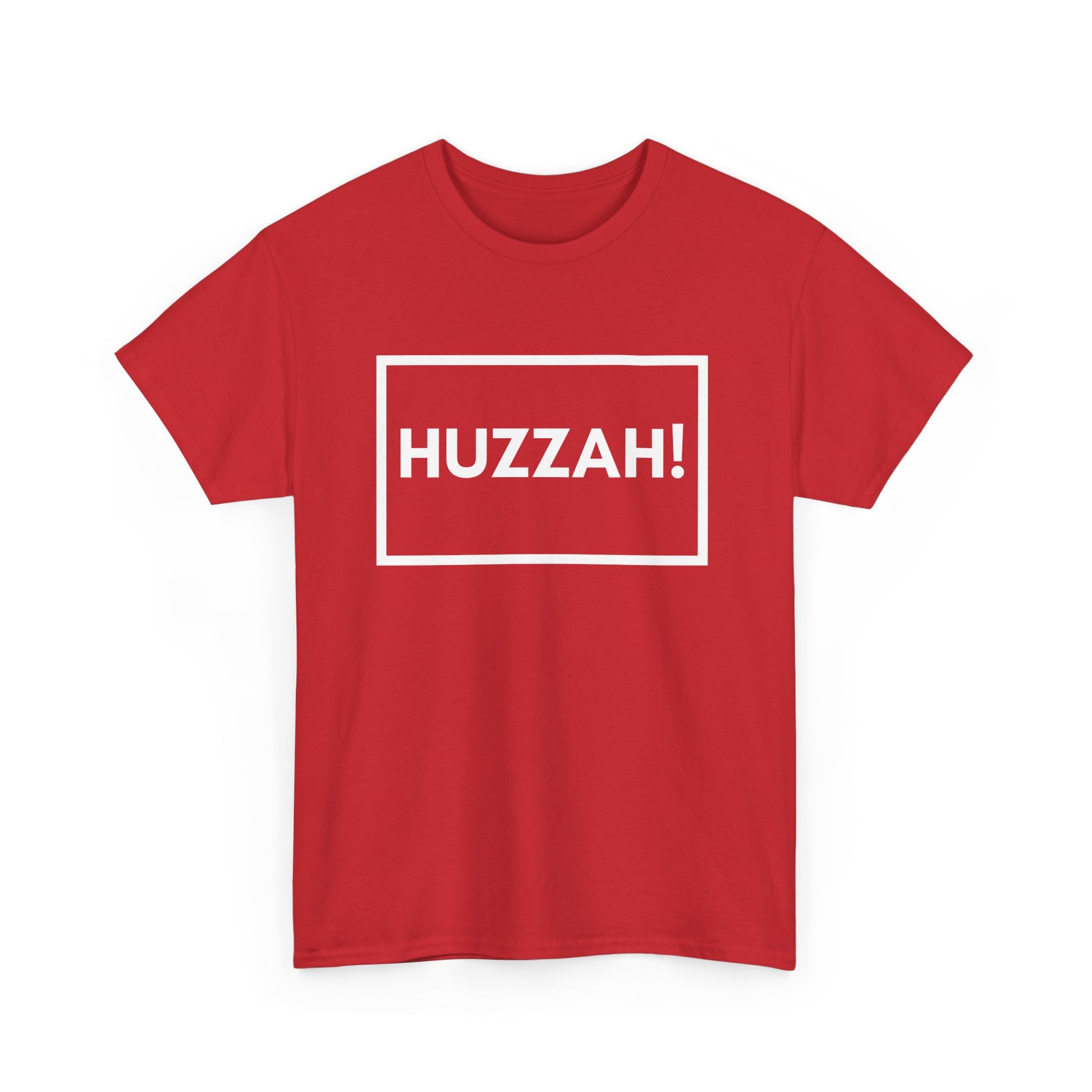 Playful Huzzah shirt for humour and everyday wear