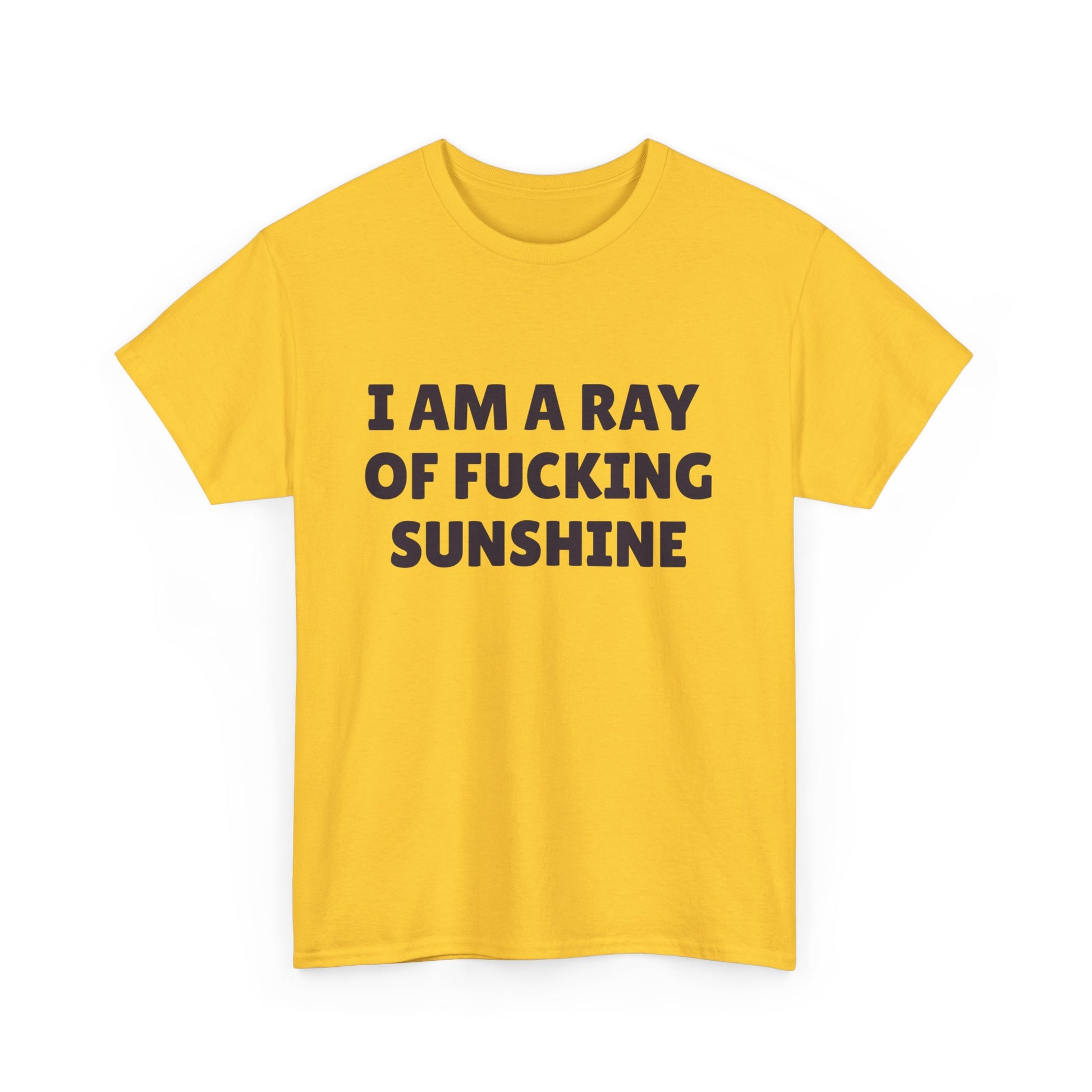 Bright yellow ray of sunshine slogan tee for casual outings