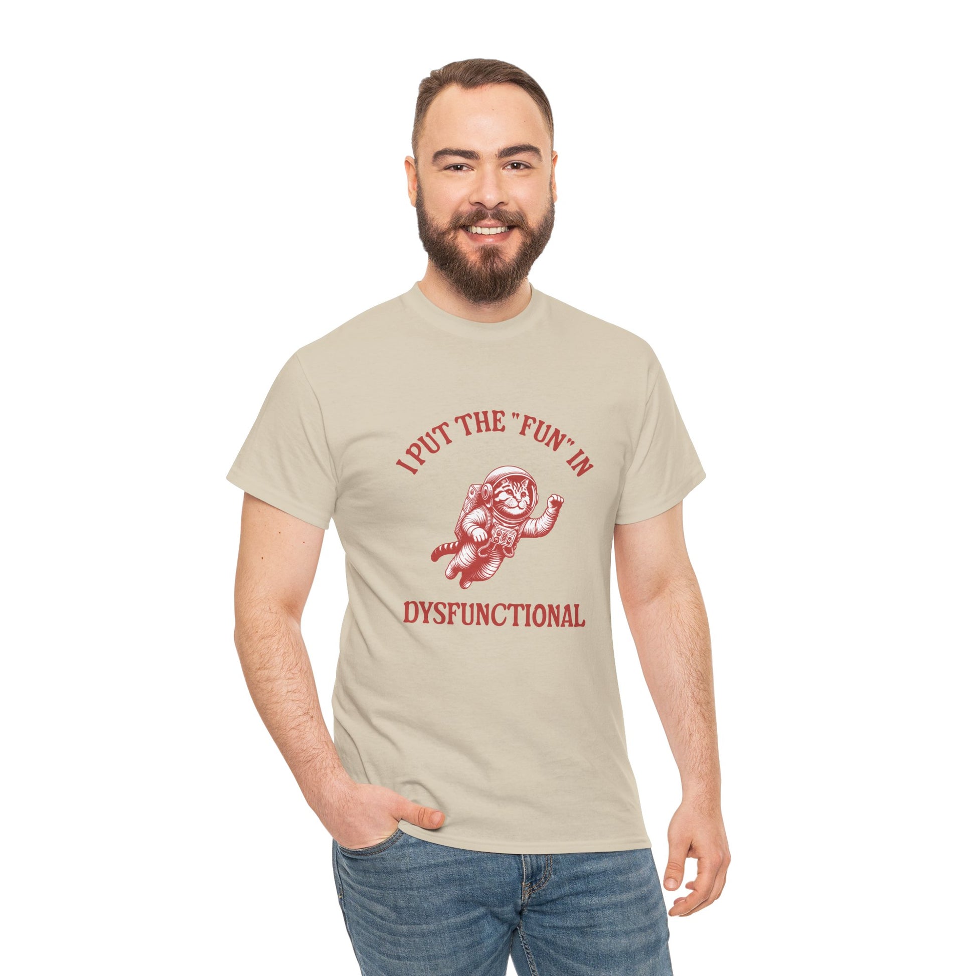 Dysfunctional cat meme shirt – mental health awareness with humour