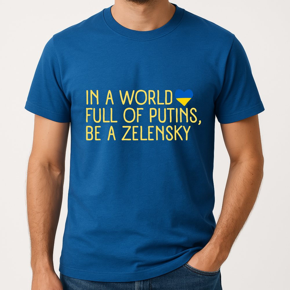 pro Zelensky blue t-shirt for support for Ukraine