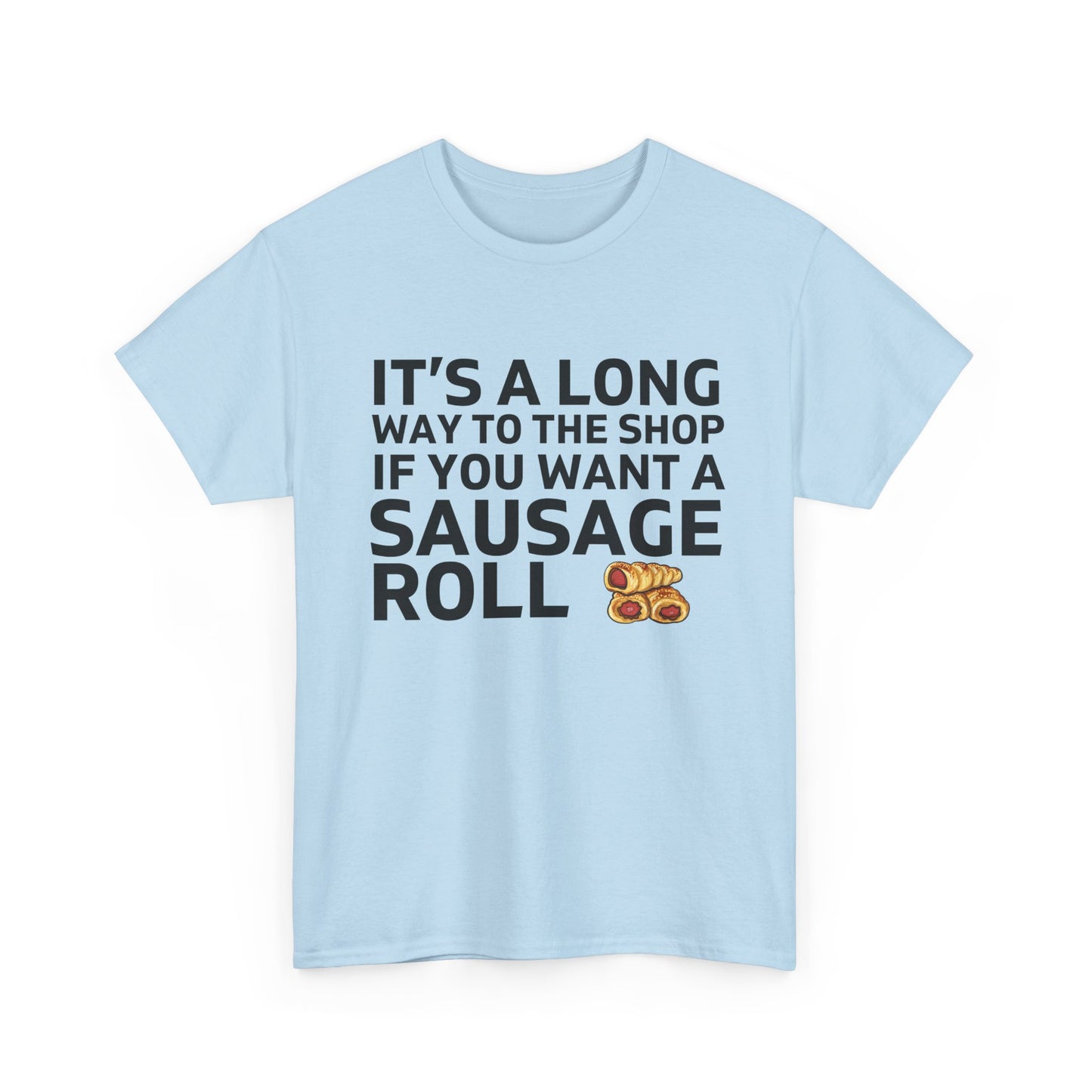 Sausage roll lovers tee with a cheeky rock’n’roll lyric twist