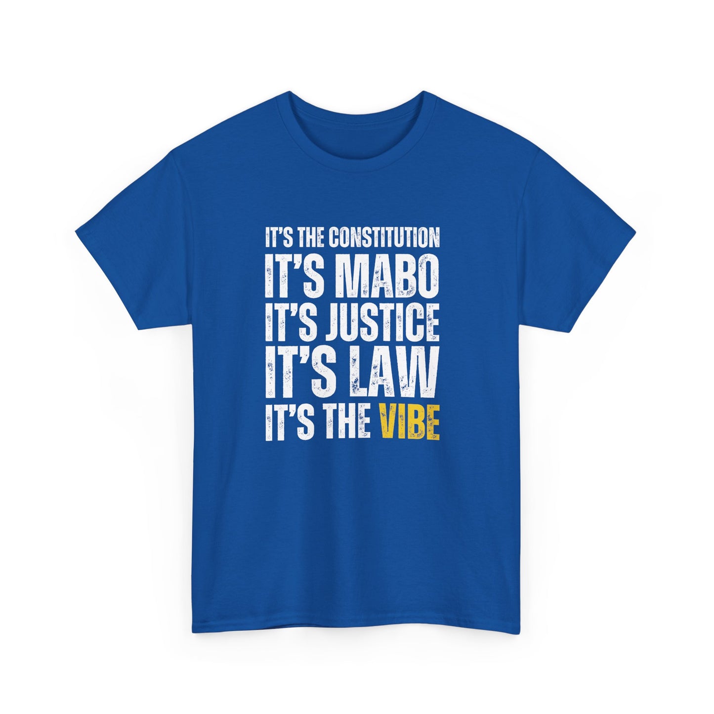 Comedic "It's the Vibe" t-shirt featuring a beloved line from The Castle about the Mabo ruling.