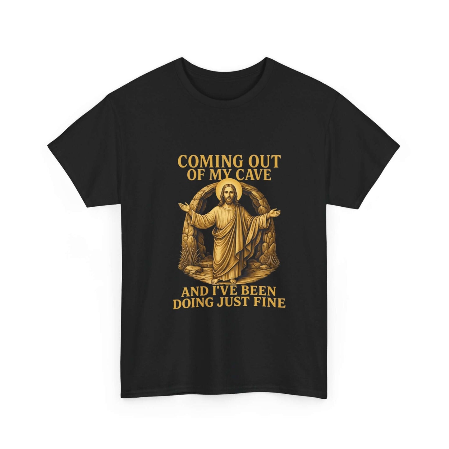 Funny Easter Graphic Tee Coming Outta My Cave Joke Shirt