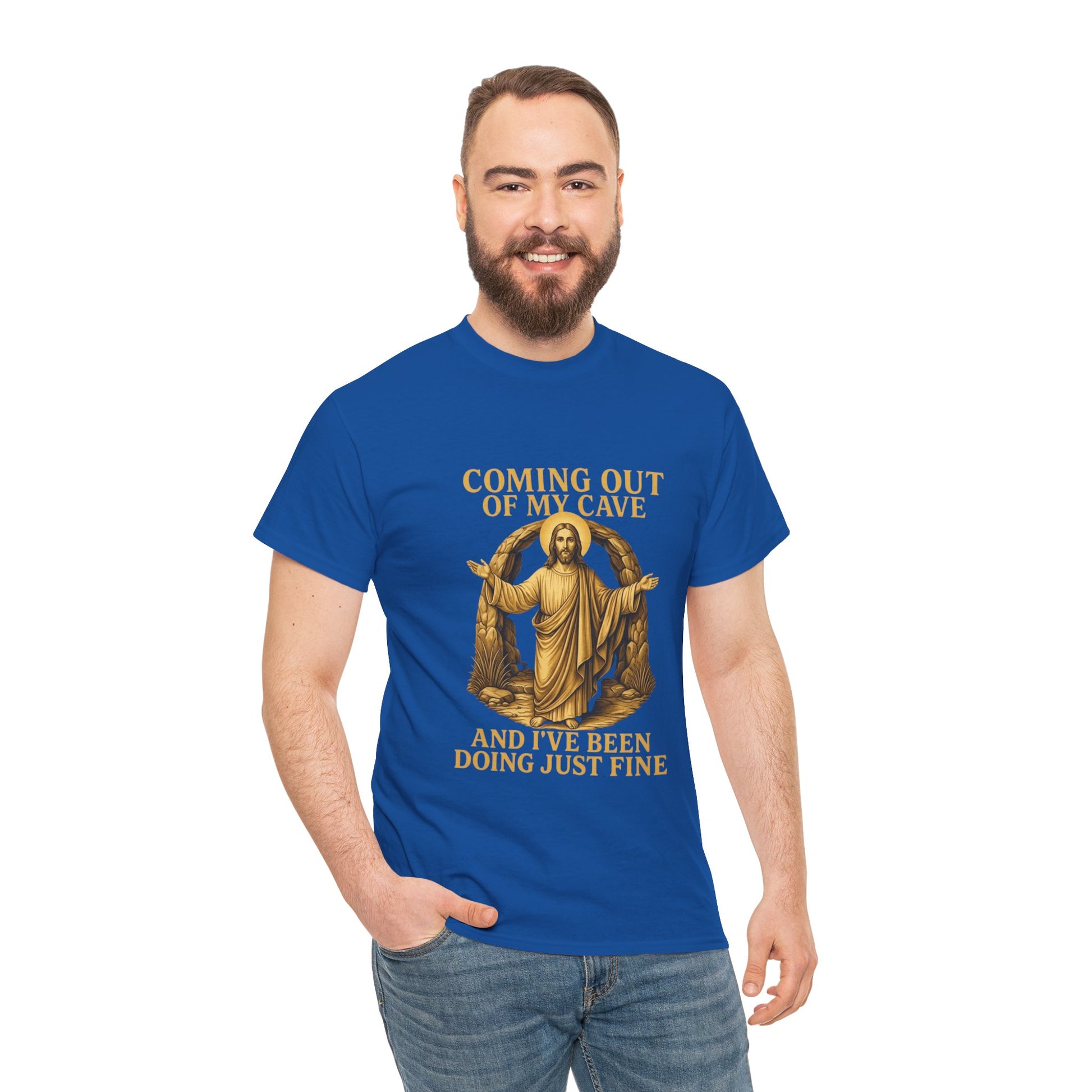 Mr Brightside Inspired Easter T-Shirt Humorous Cave Resurrection Design