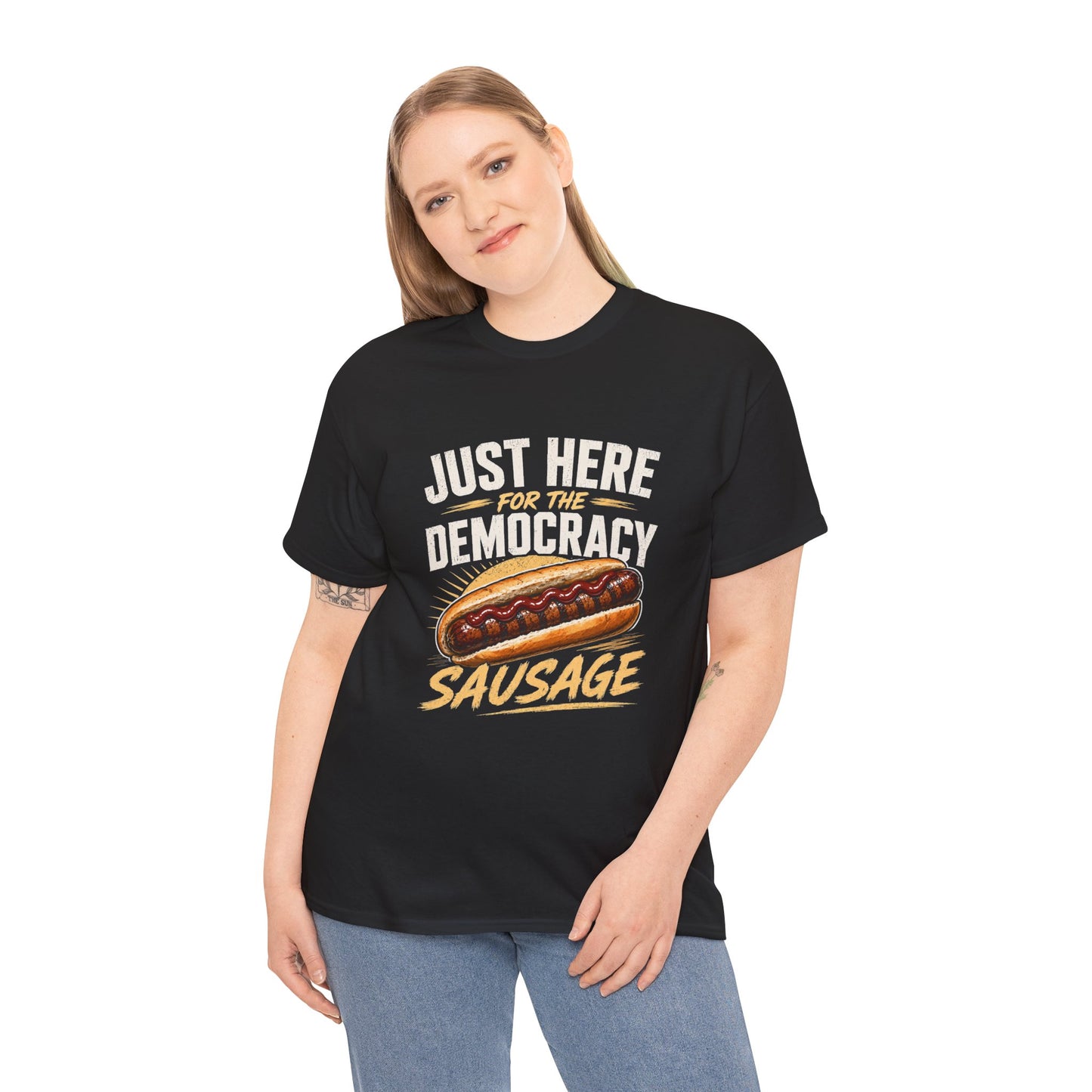 Novelty democracy sausage tee for Australians who love election day traditions